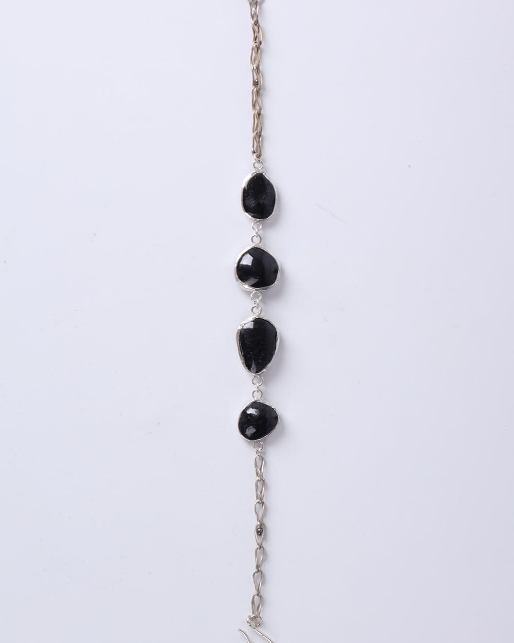 Black Tourmaline Silver Necklace & Bracelet Set 1