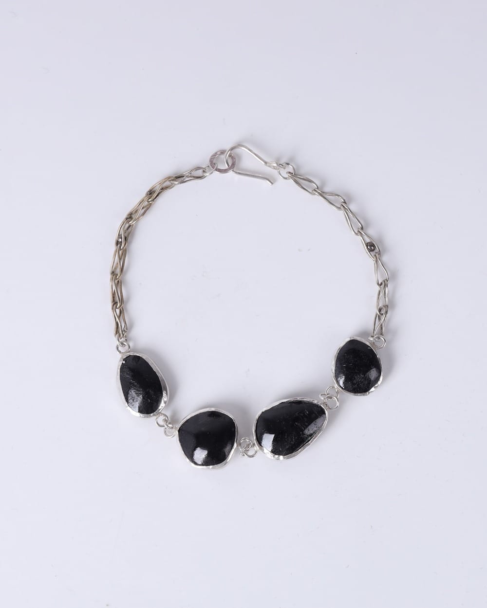 Black Tourmaline Silver Necklace & Bracelet Set 3