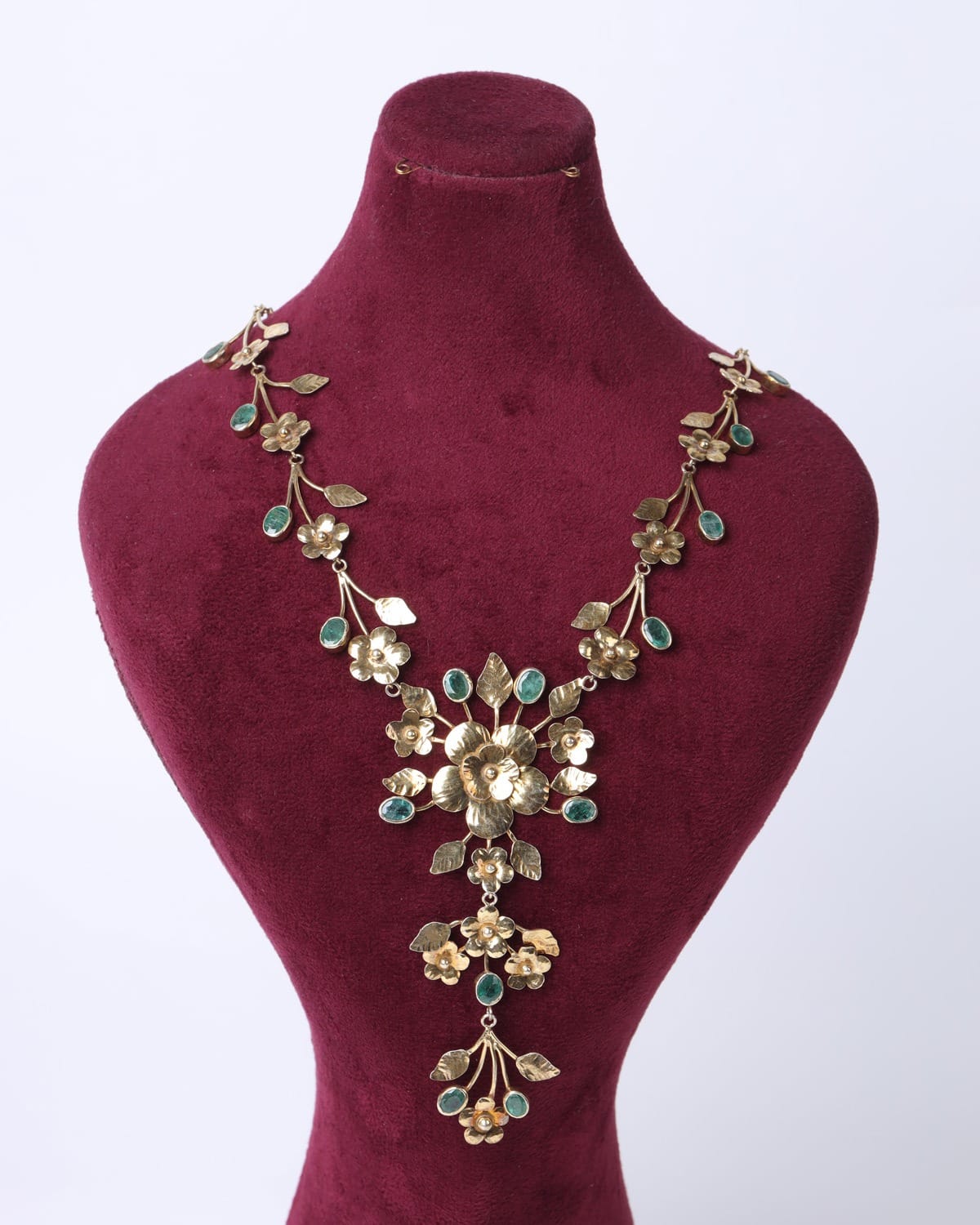 Emerald Necklace, Earrings, and Bracelet Set 2