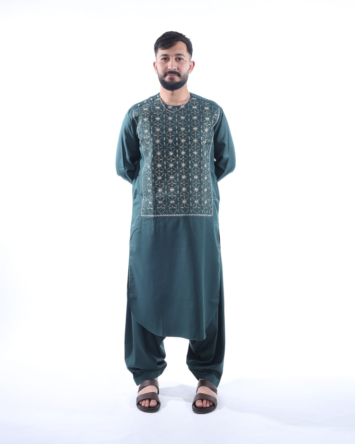 Men Embroidery Afghani Sena Pur Pehran Tumban Cloth with Shawl 6