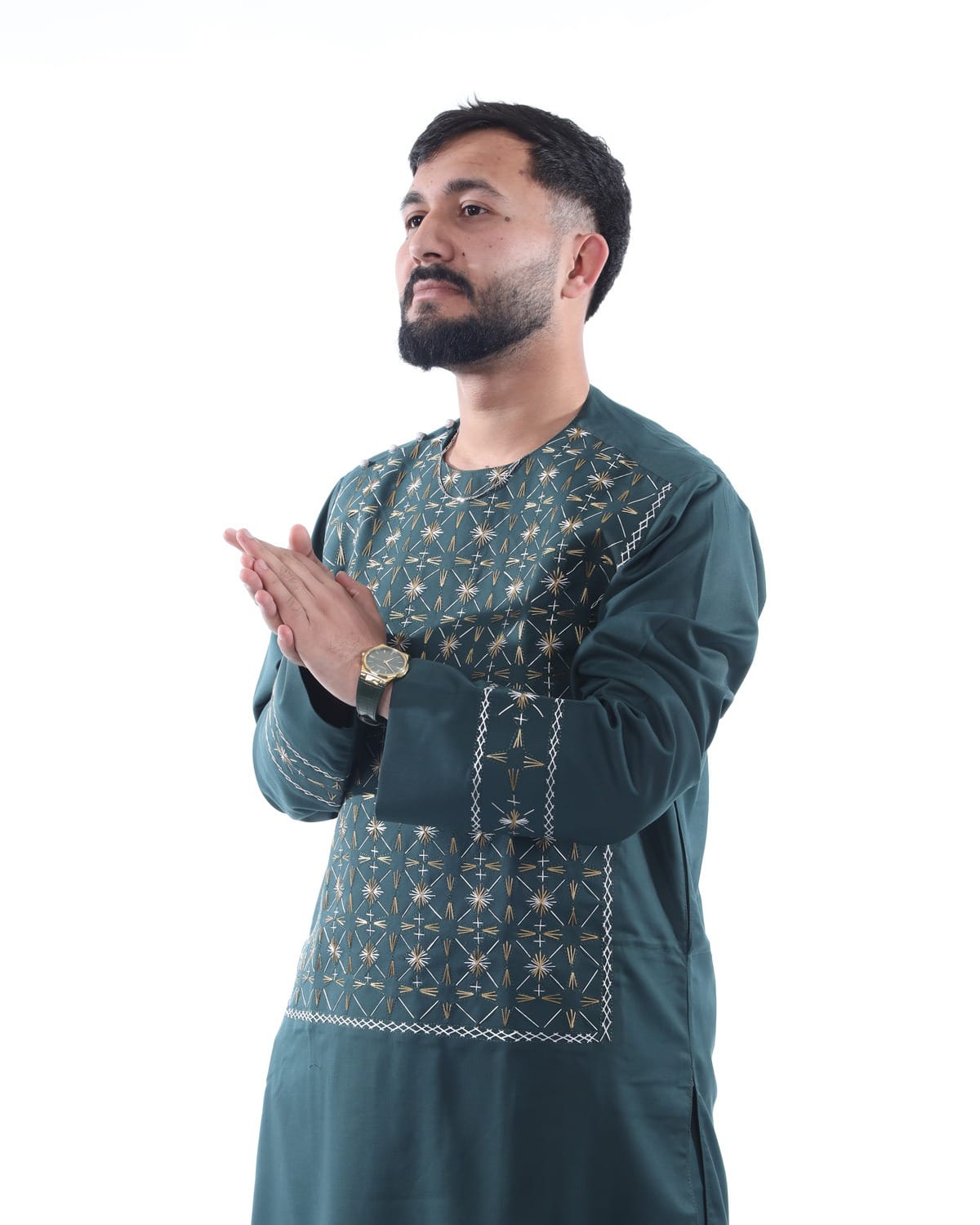 Men Embroidery Afghani Sena Pur Pehran Tumban Cloth with Shawl 5
