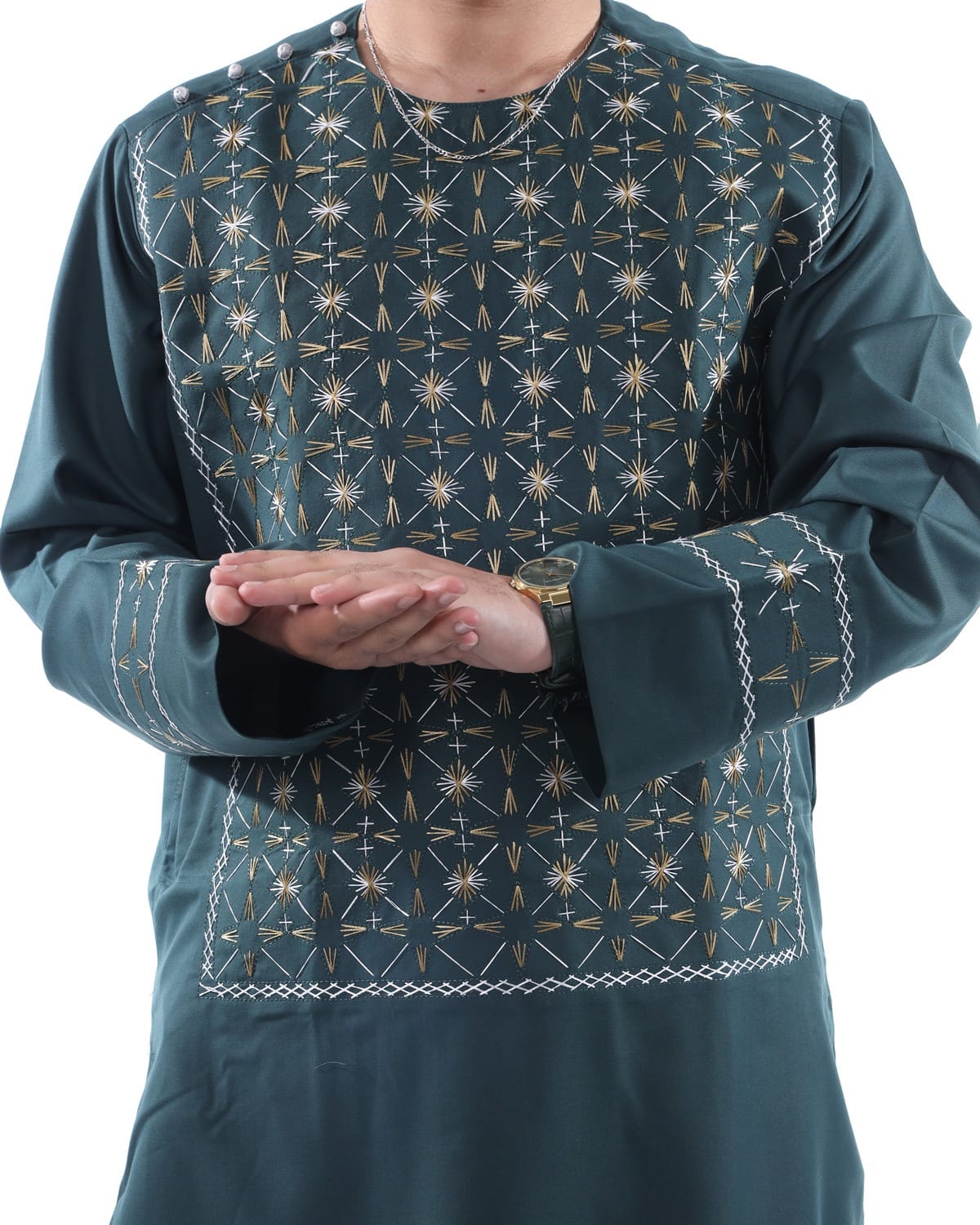 Men Embroidery Afghani Sena Pur Pehran Tumban Cloth with Shawl 3