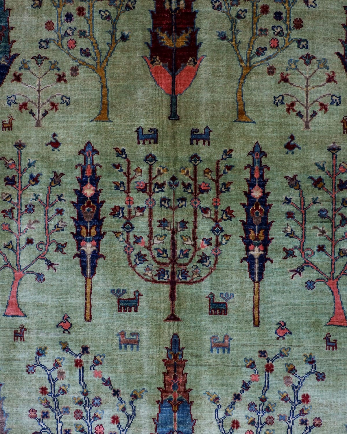 Dirakhti Handmade Wool Carpet, Afghan Floral Tree Design Rug 1