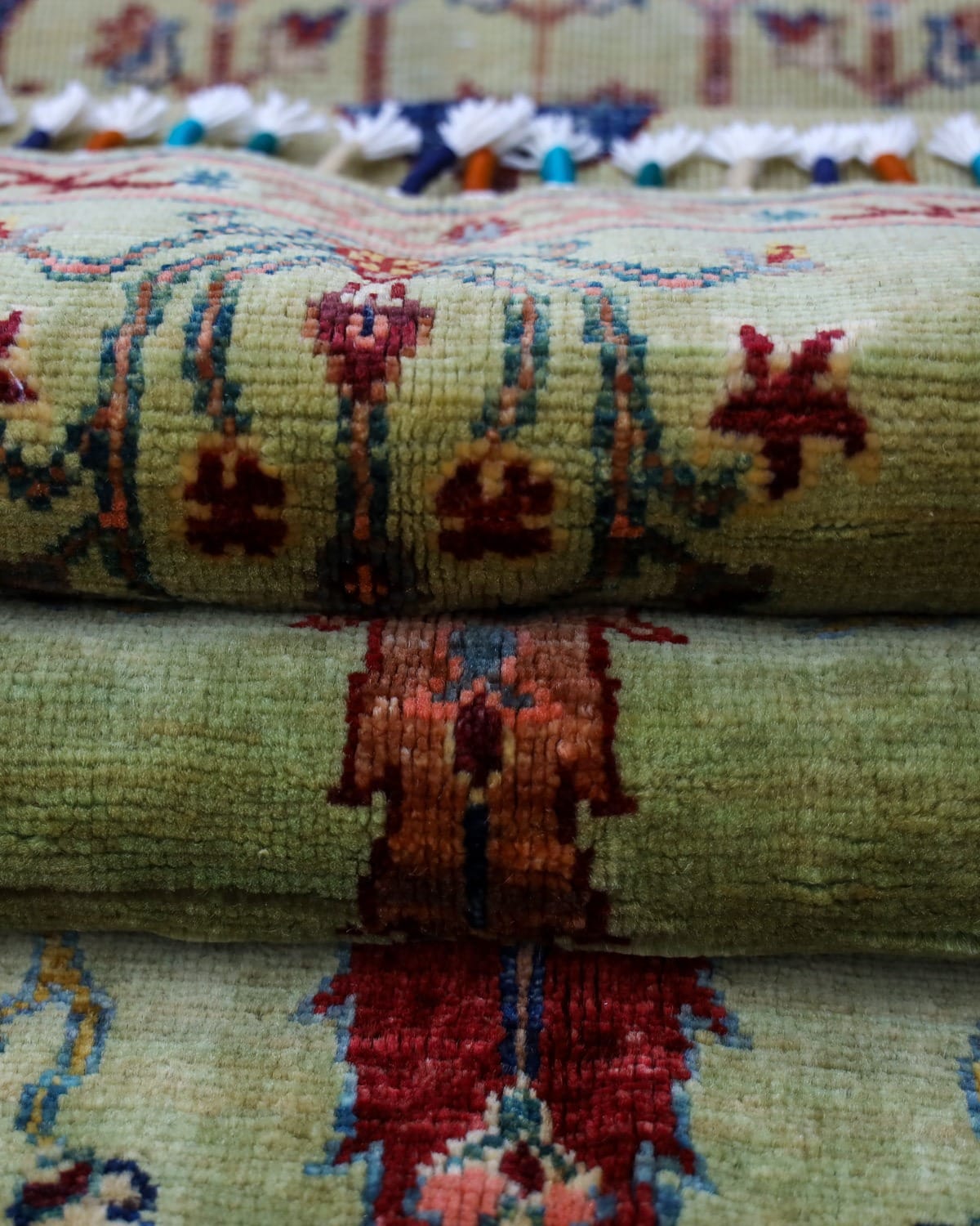 Dirakhti Handmade Wool Carpet, Afghan Floral Tree Design Rug 3