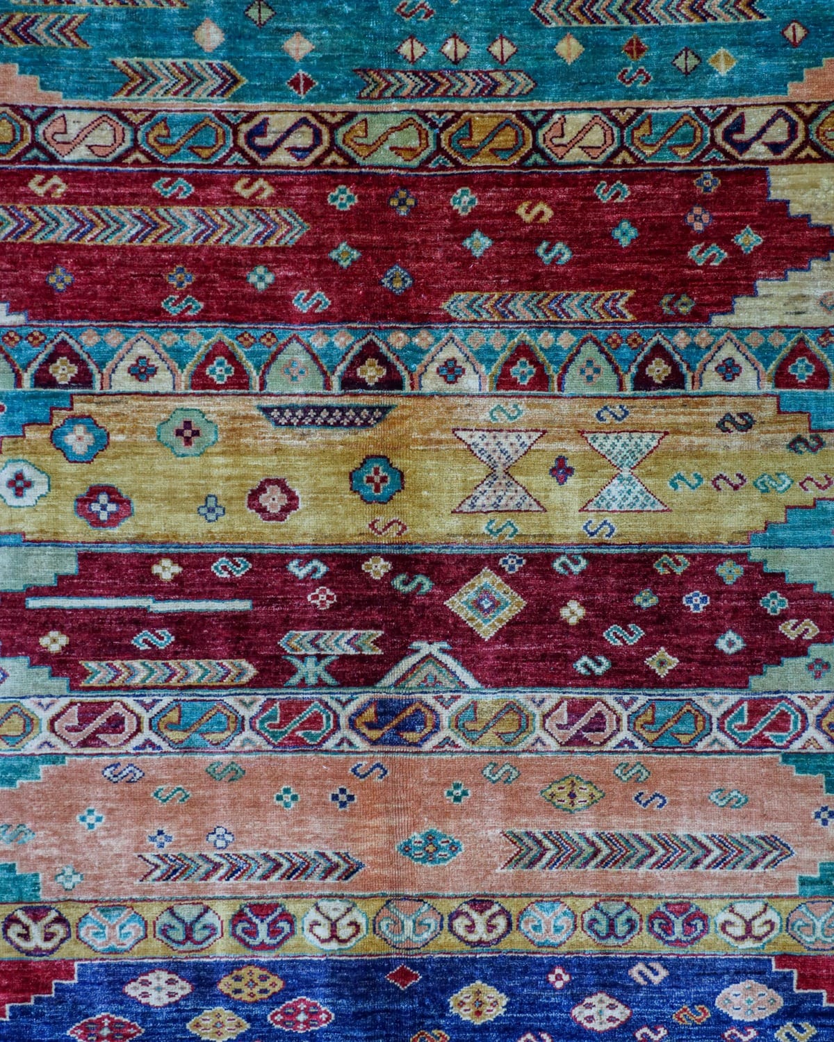 Wool Carpet – Handmade Multi Color Design 7.84x5.74 ft 1