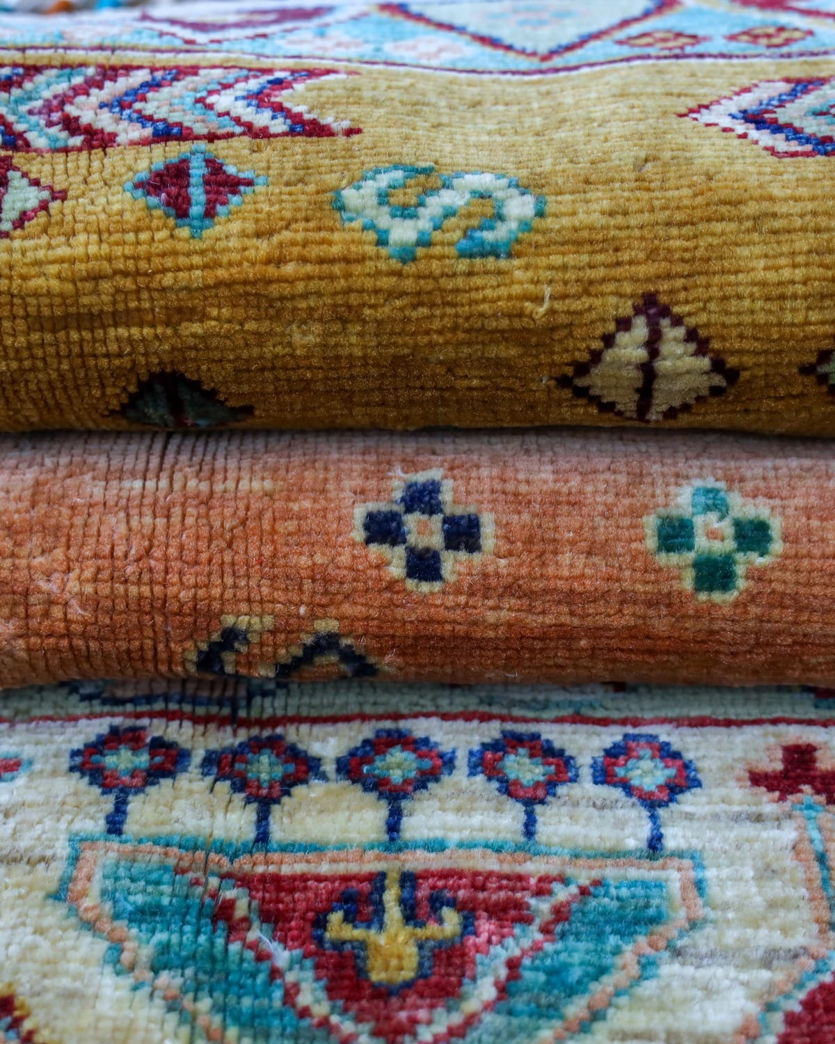 Wool Carpet – Handmade Multi Color Design 7.84x5.74 ft 4