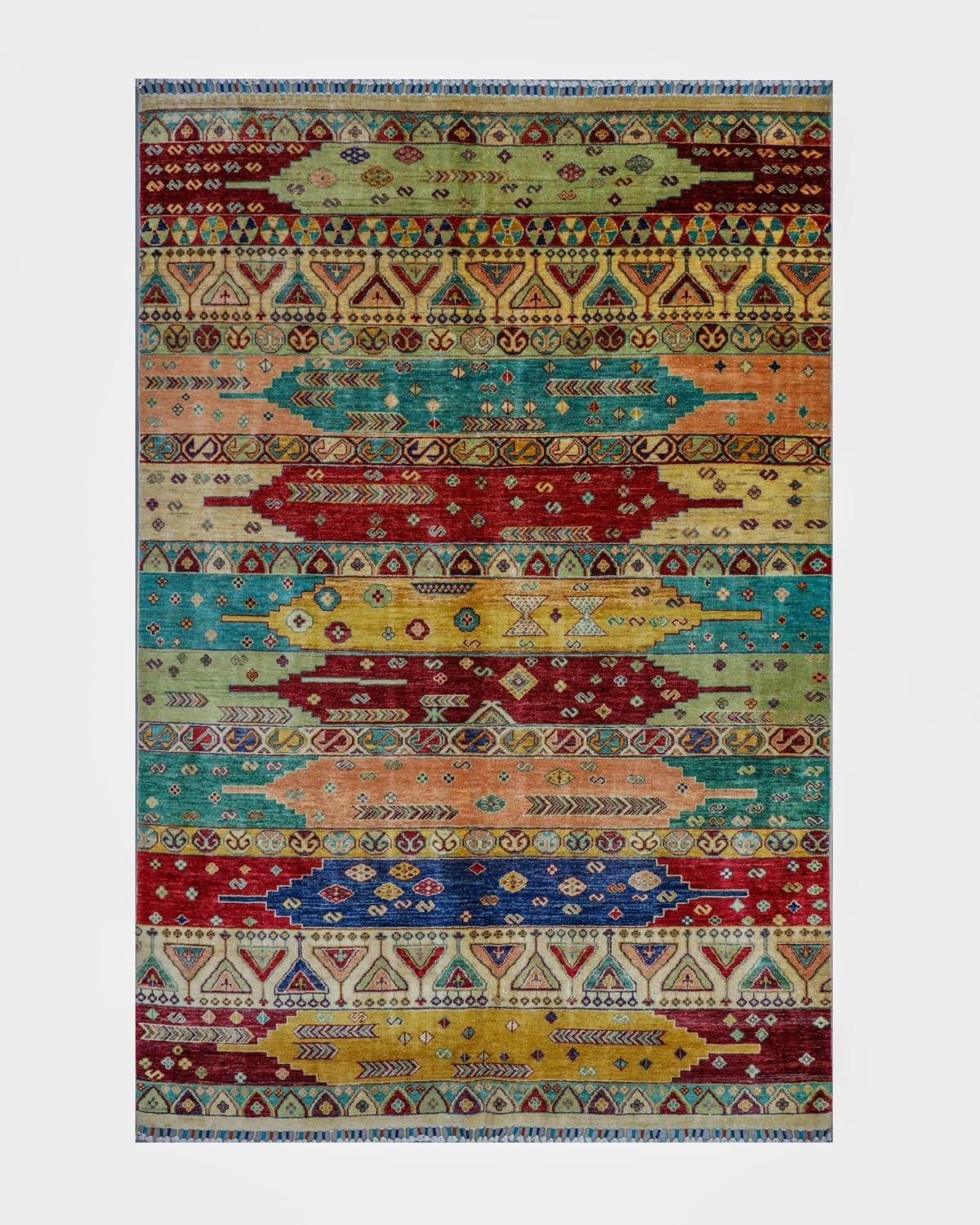 Wool Carpet – Handmade Multi Color Design 7.84x5.74 ft 3