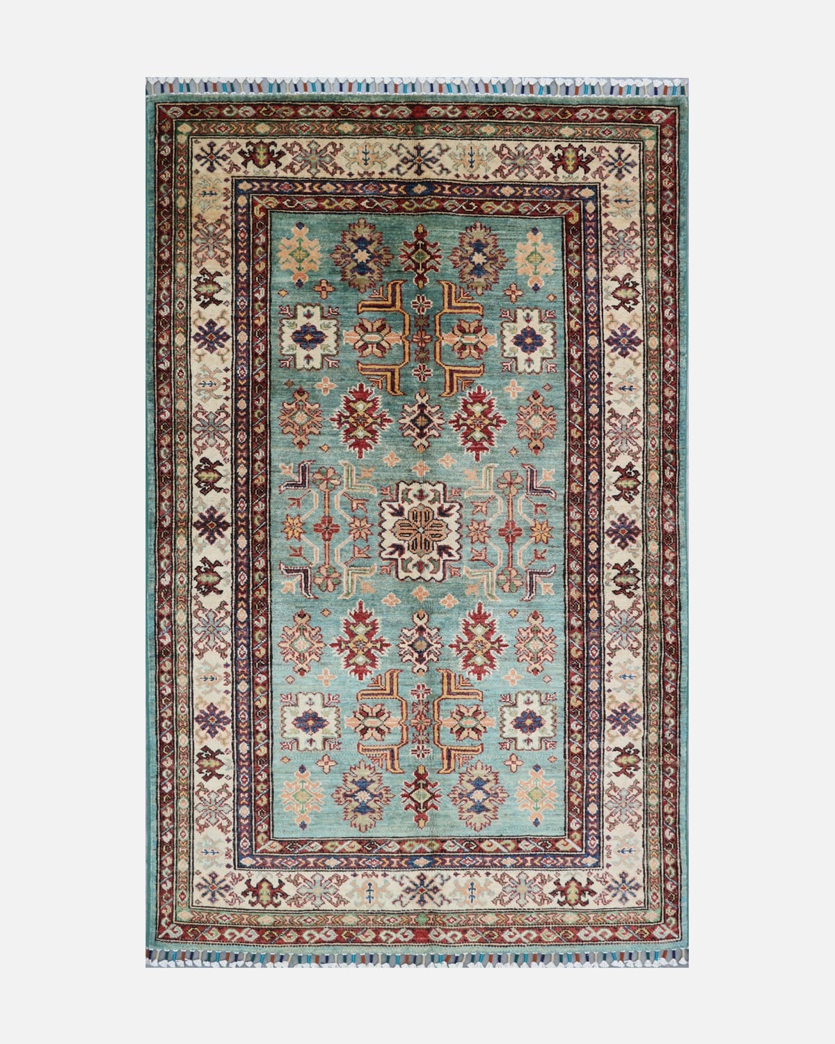 Afghan Handmade Wool Rug Traditional Floral Design, Living Room/Bedroom Carpet 2