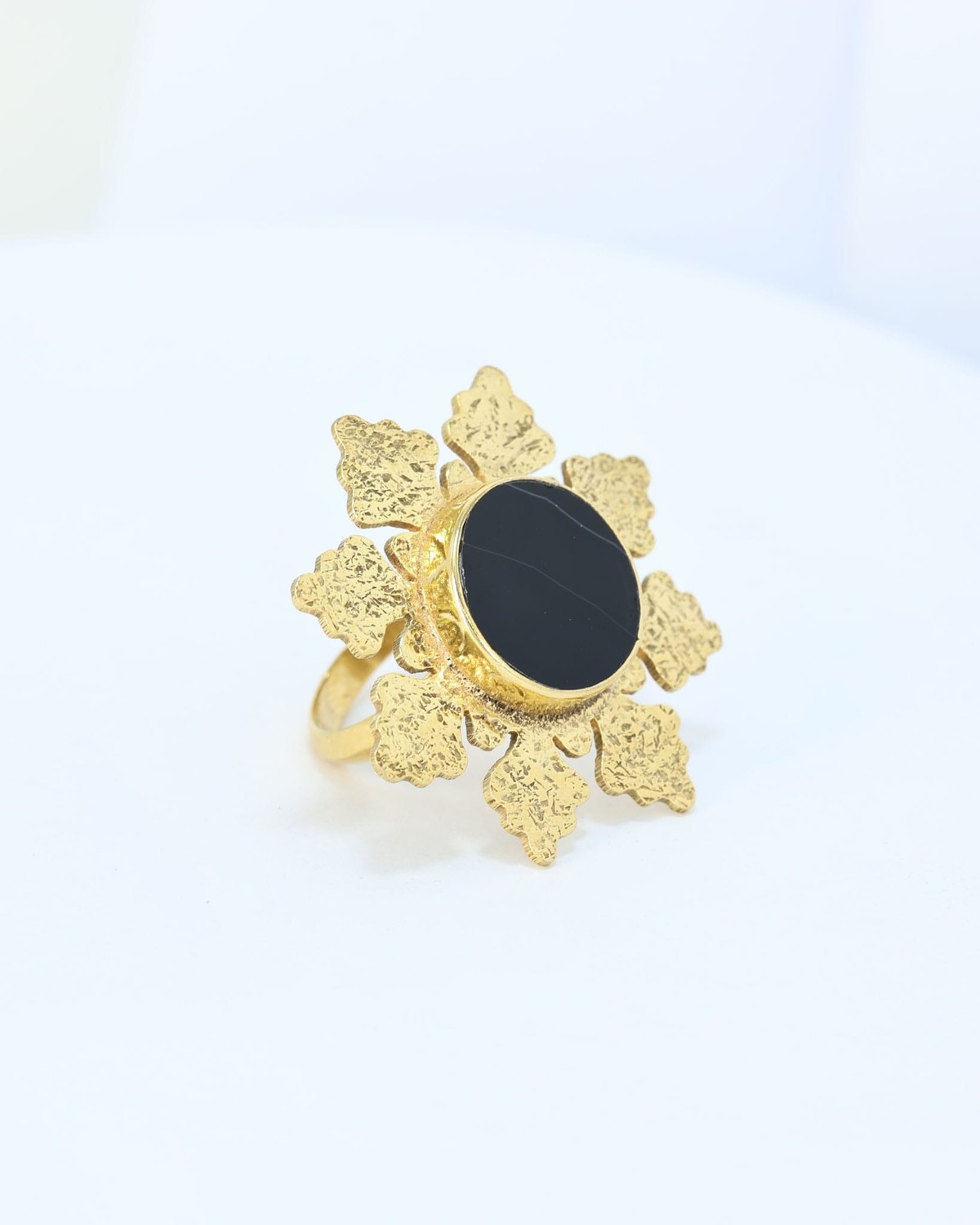 Black Agate Gold Ring 2