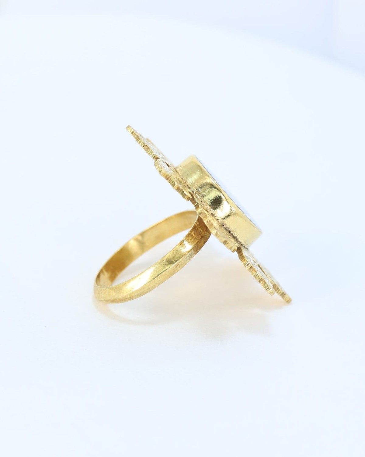 Black Agate Gold Ring 1
