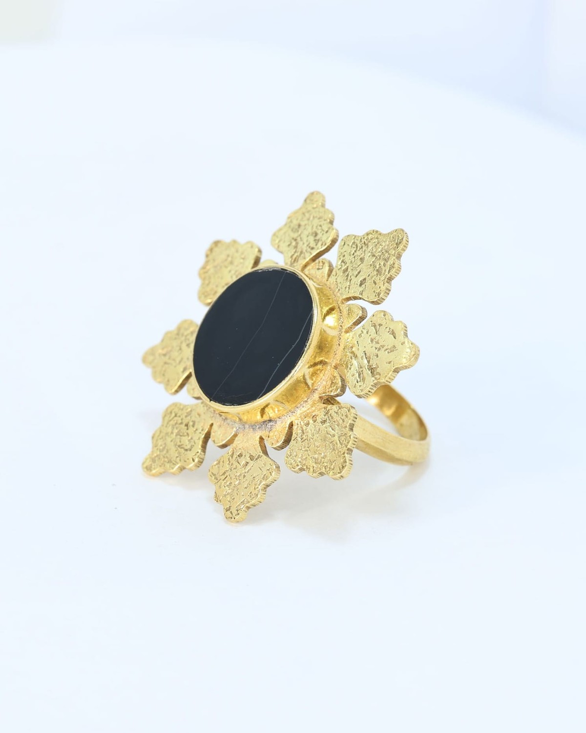 Black Agate Gold Ring 4