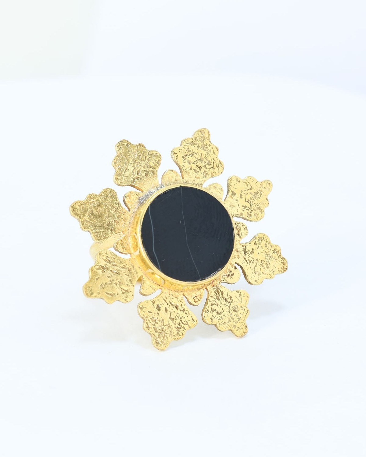 Black Agate Gold Ring 3