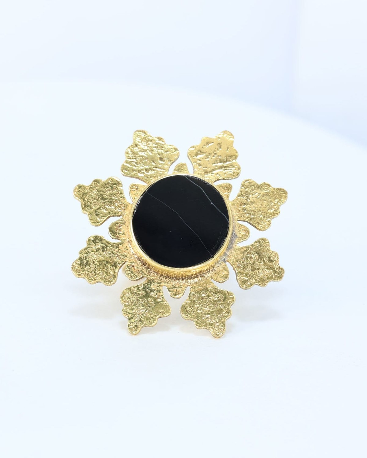 Black Agate Gold Ring 5