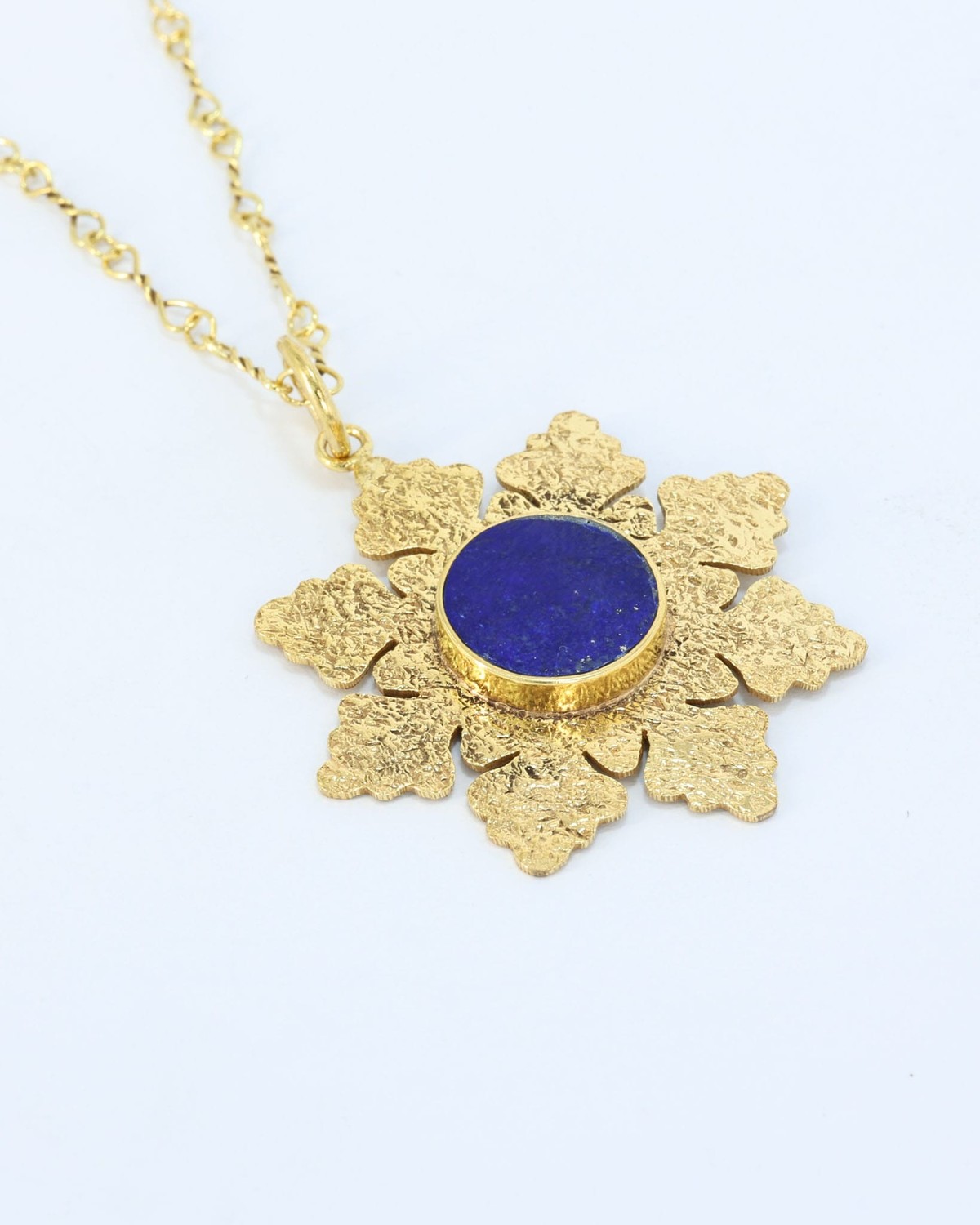 Shabnam Lapis Lazuli Gold Pendant Necklace 4