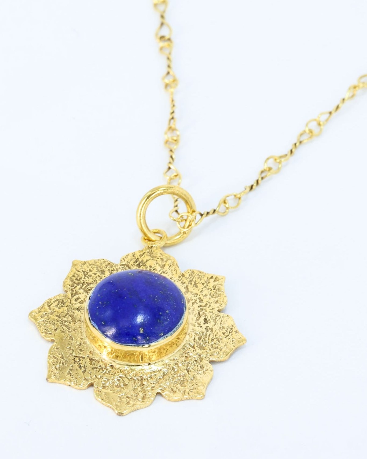 Shabnam Lapis Lazuli Gold Pendant Necklace 3