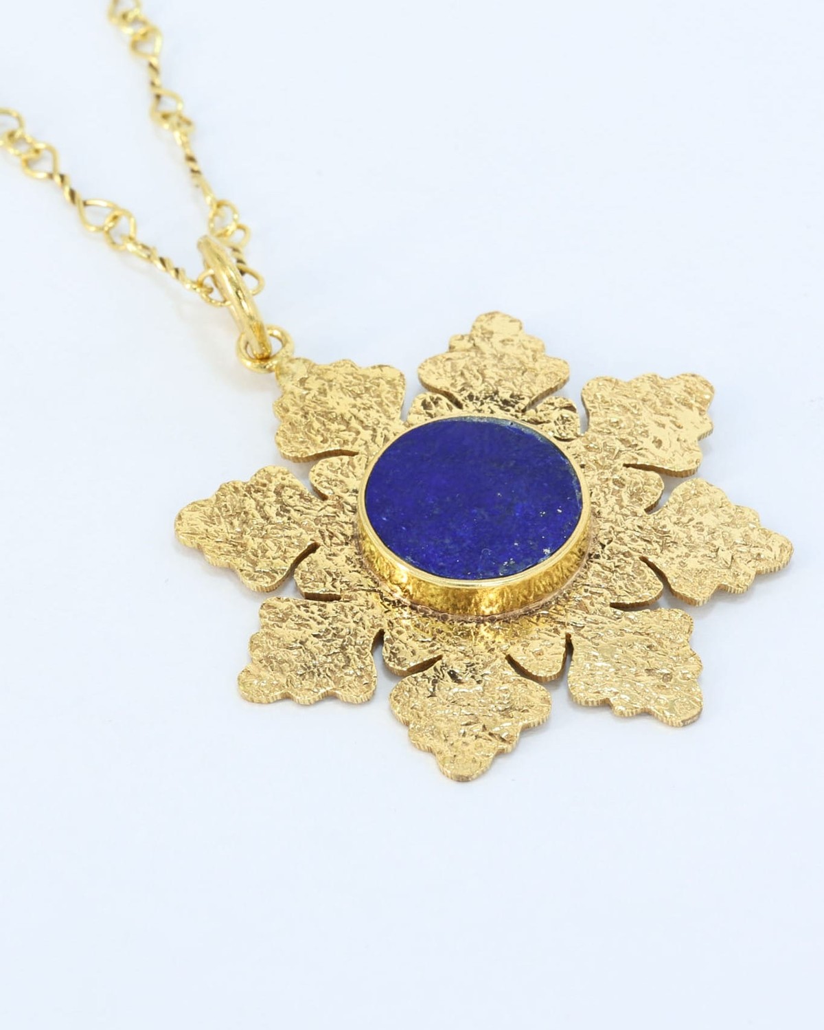 Shabnam Lapis Lazuli Gold Pendant Necklace 2