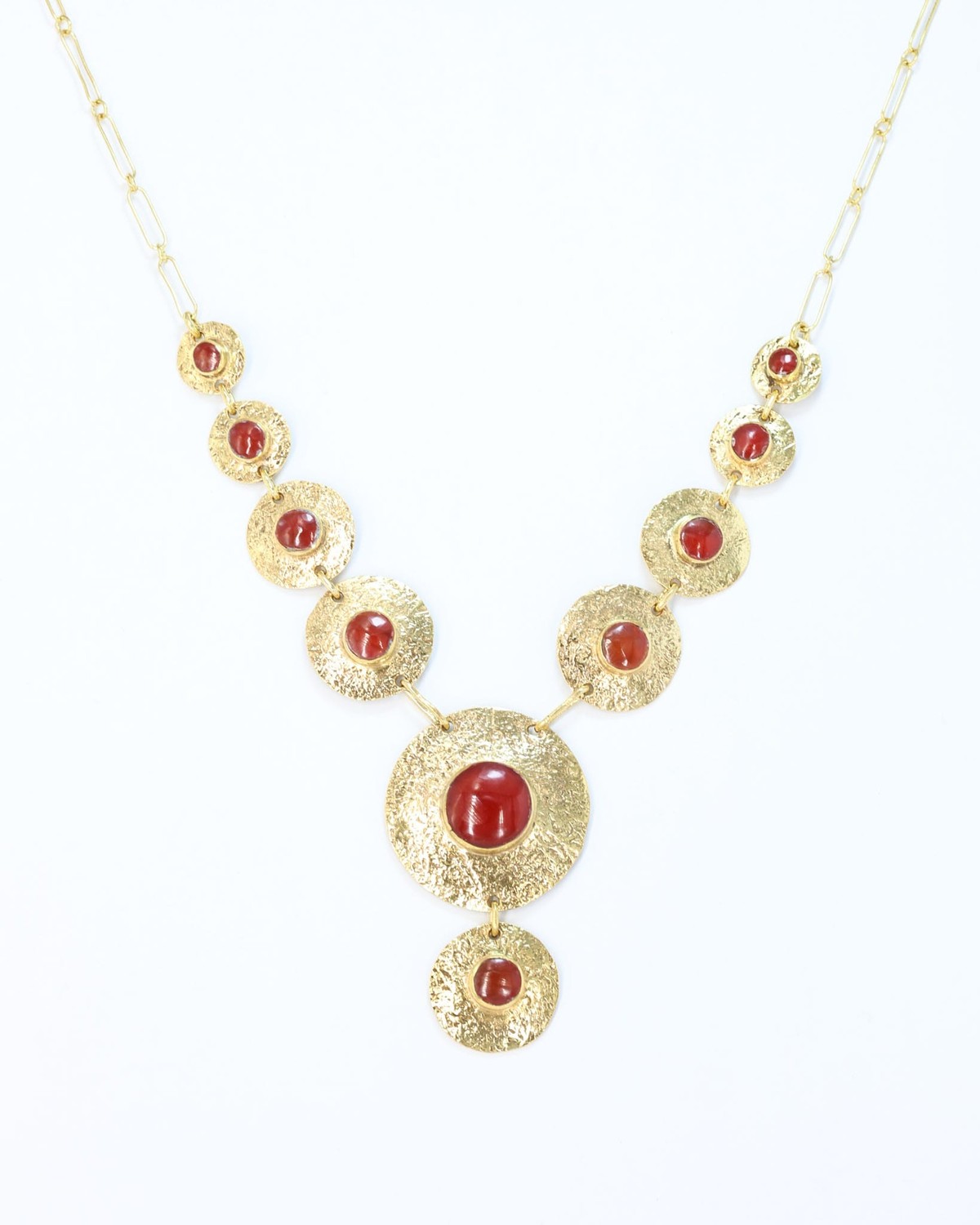 Hazara Red Agate Gold Statement Necklace 6