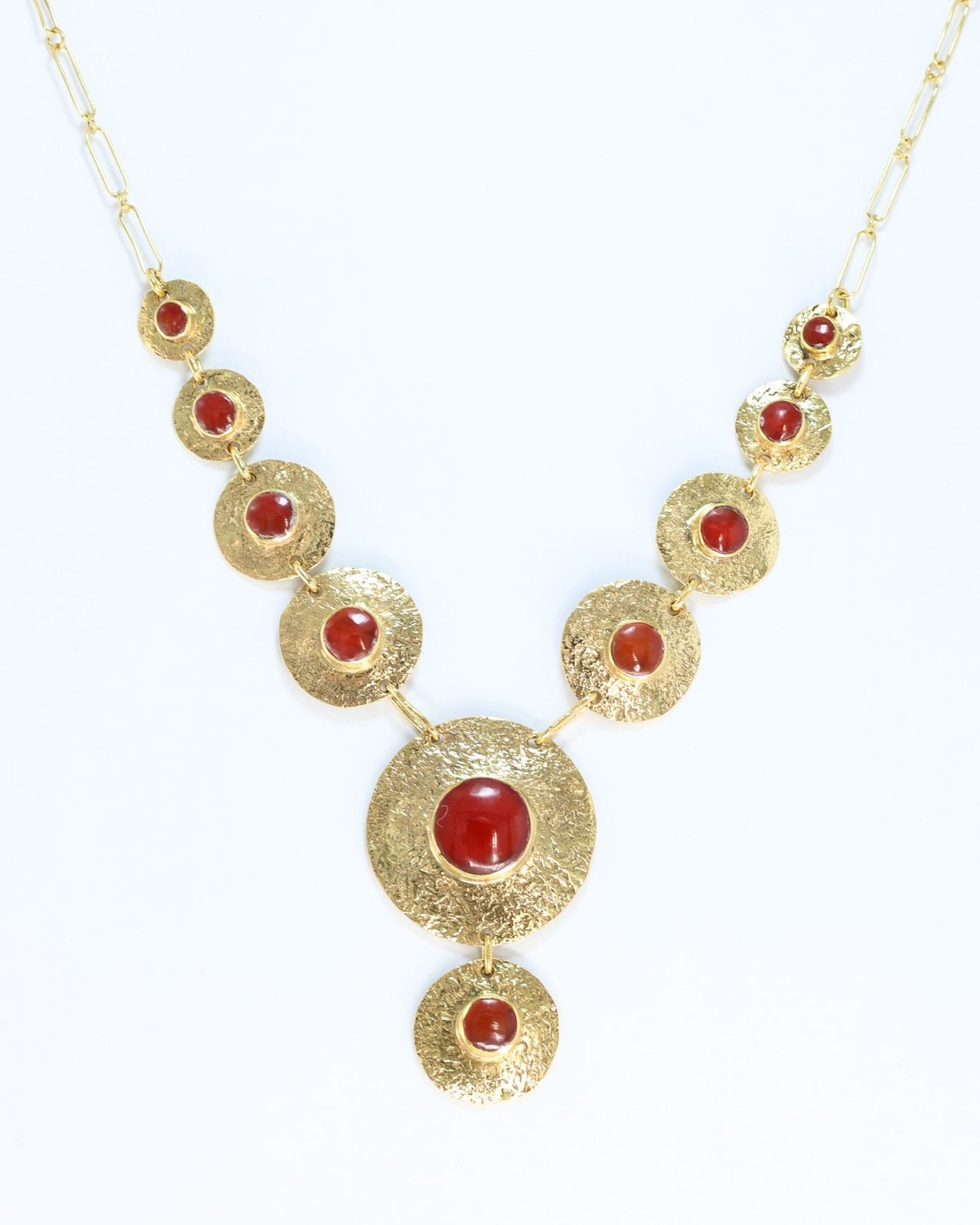Hazara Red Agate Gold Statement Necklace 5