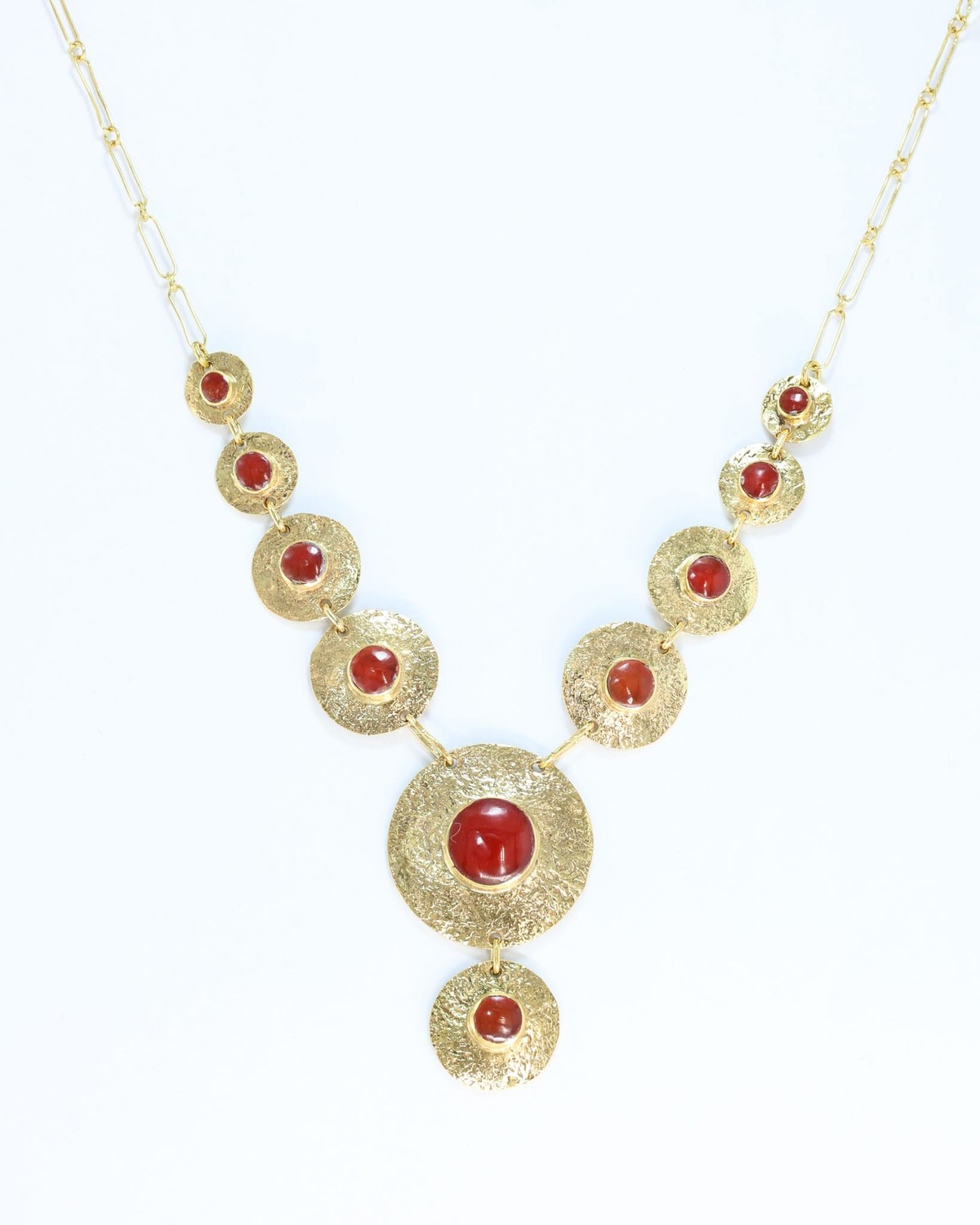 Hazara Red Agate Gold Statement Necklace 1