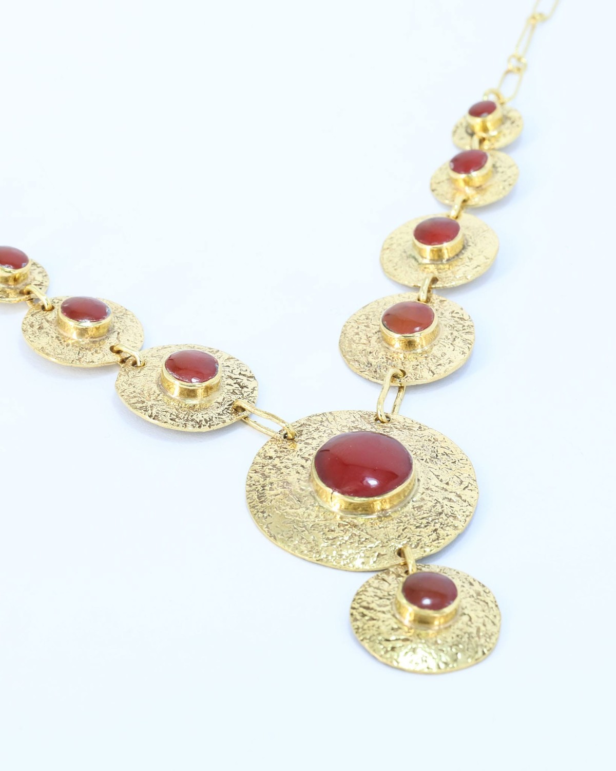 Hazara Red Agate Gold Statement Necklace 2