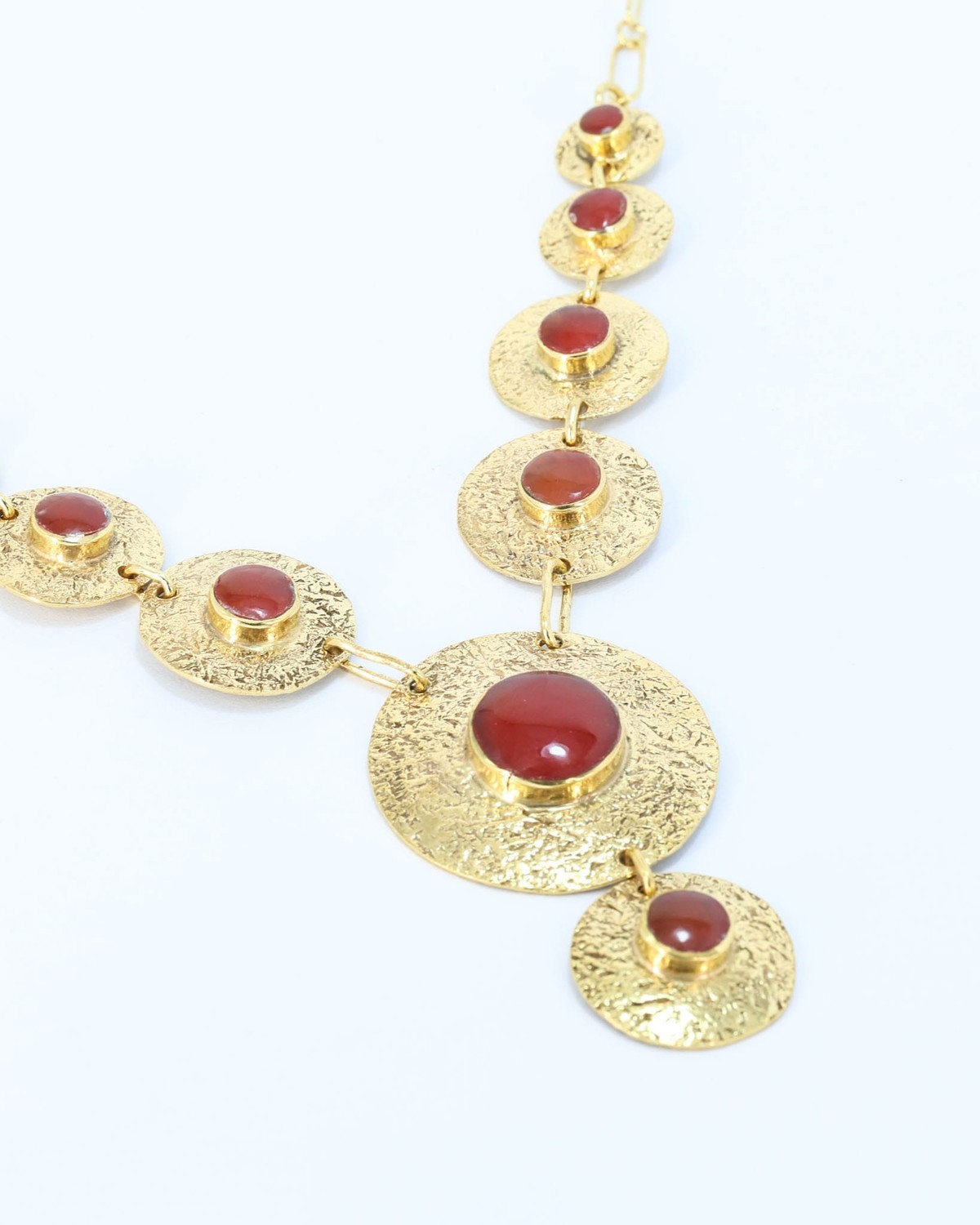 Hazara Red Agate Gold Statement Necklace 10