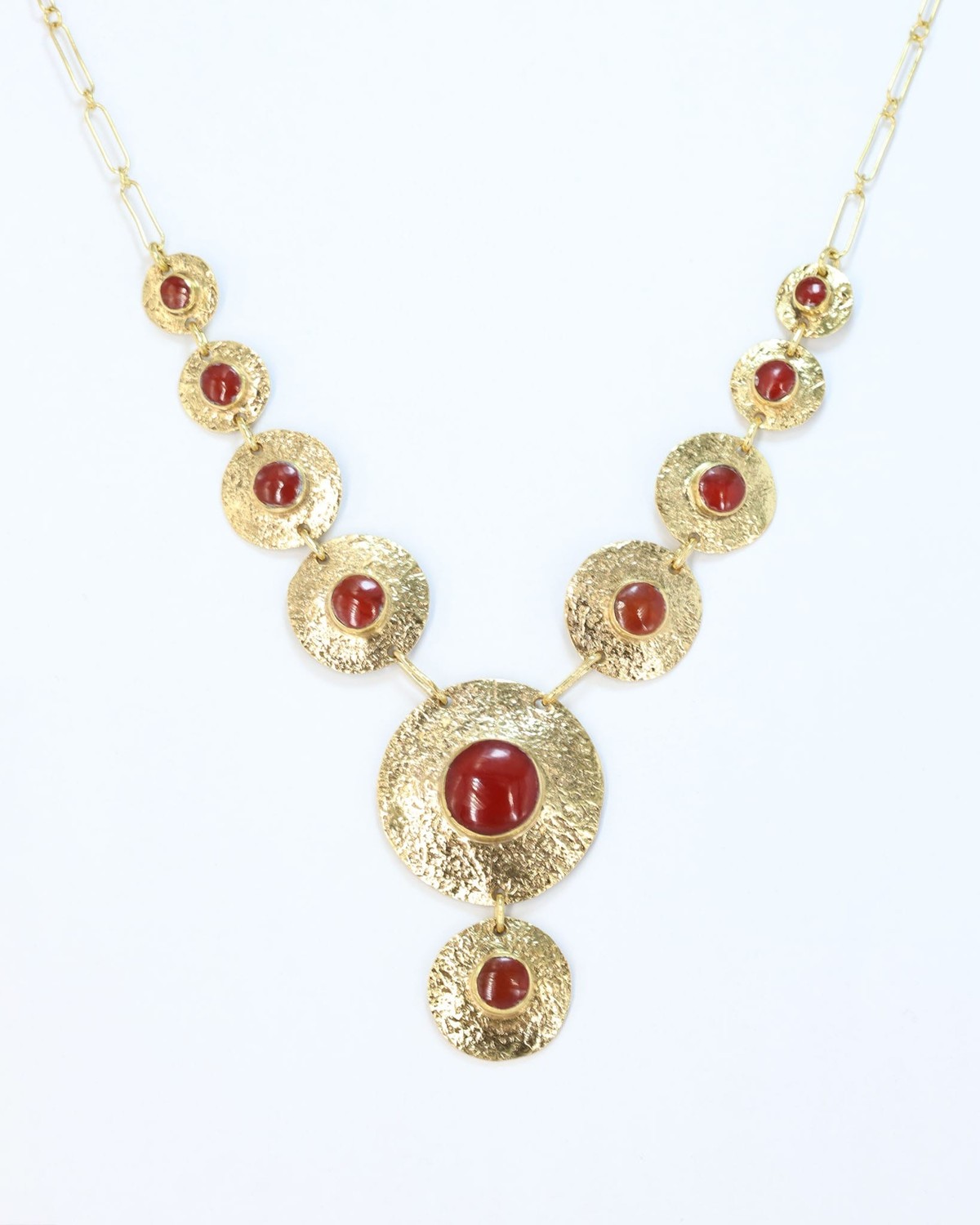 Hazara Red Agate Gold Statement Necklace 7