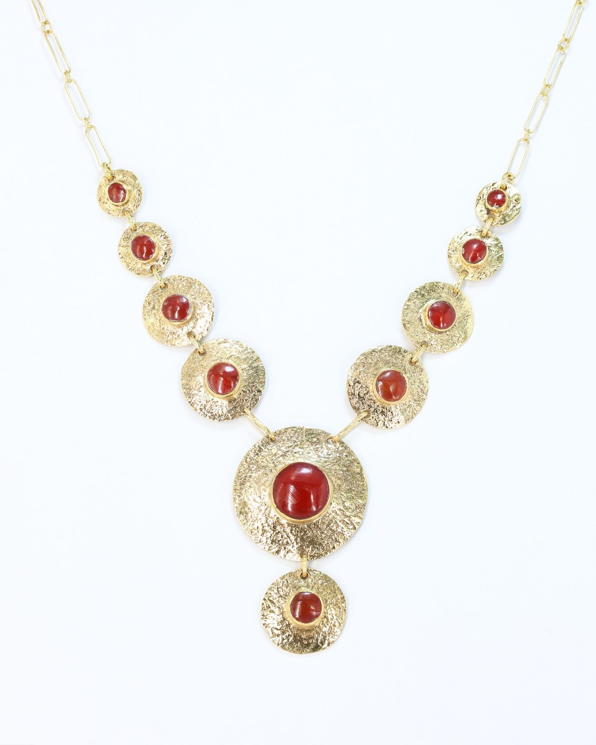 Hazara Red Agate Gold Statement Necklace 9