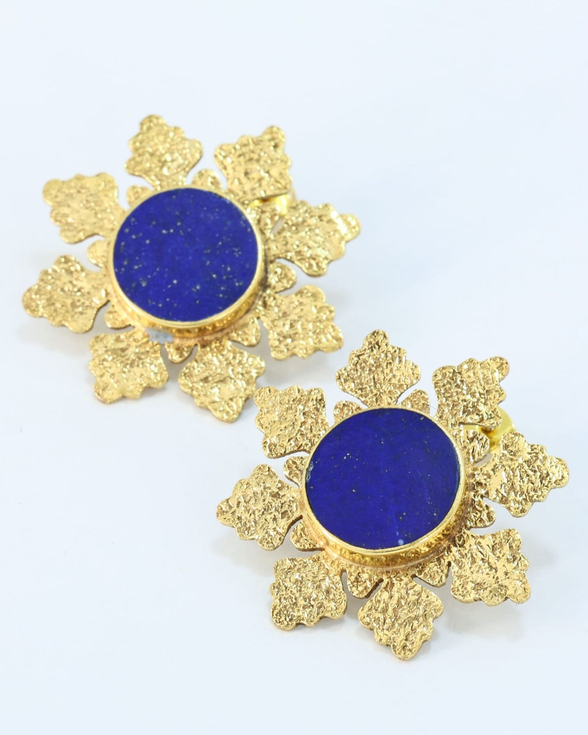 Lapis Gold Plated Stud Earrings 2