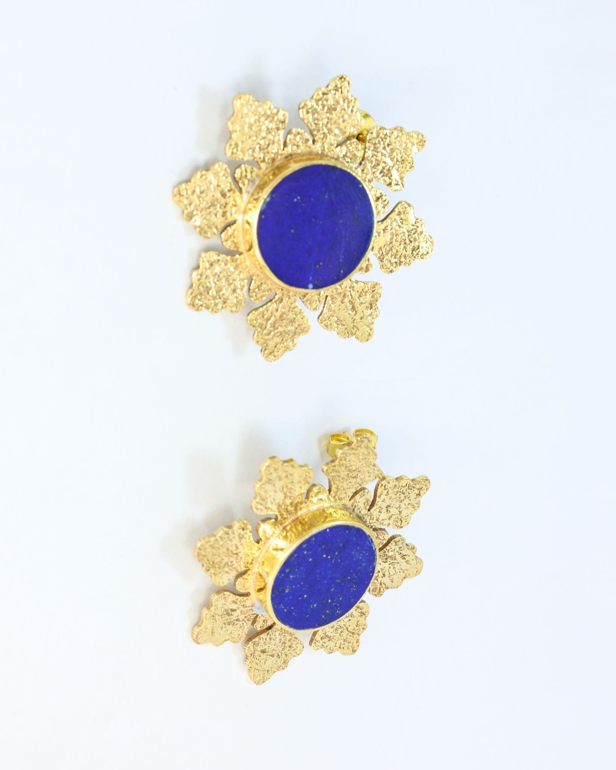 Lapis Gold Plated Stud Earrings 3