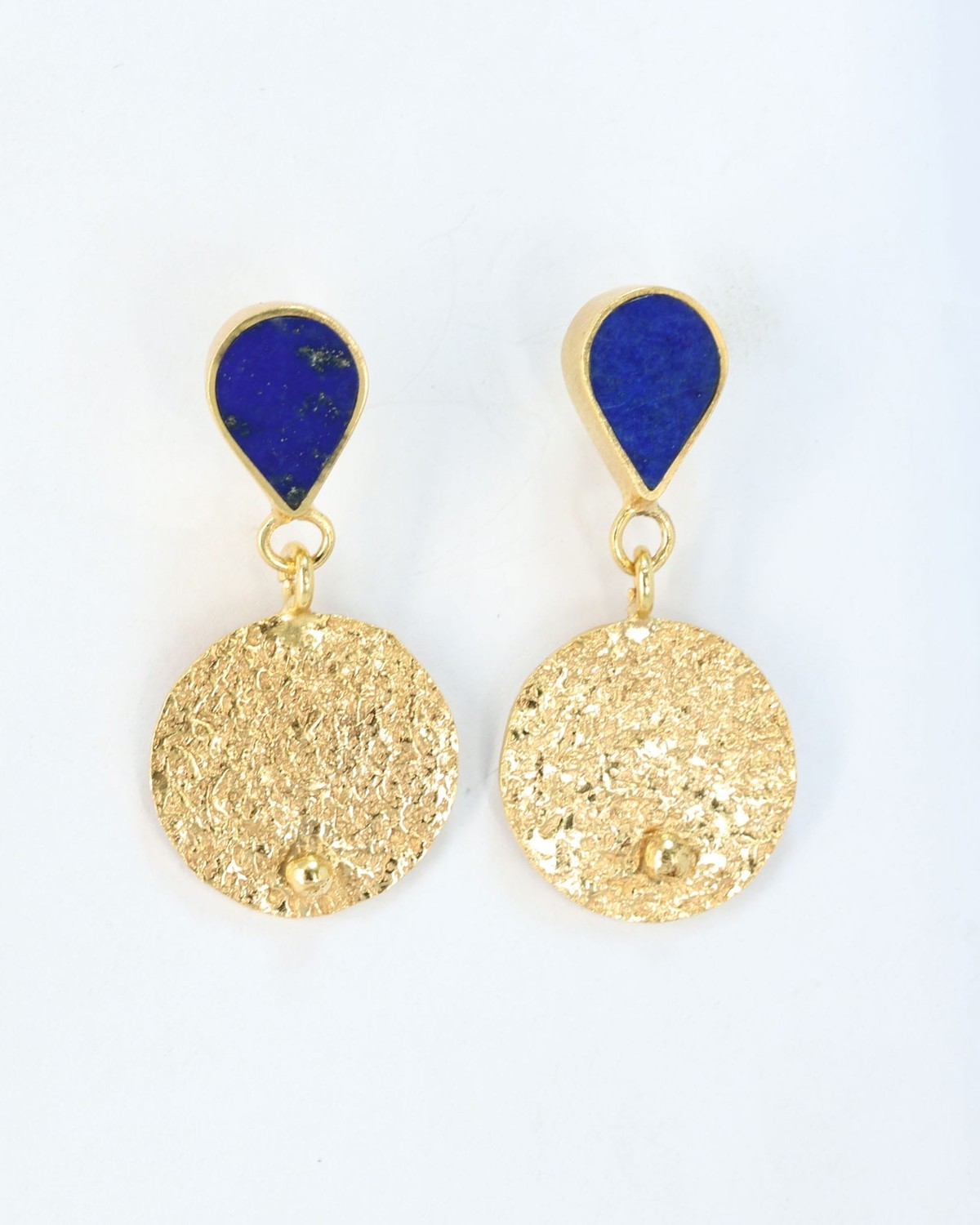 Queen Lapis Gold Plated Drop Earrings 7