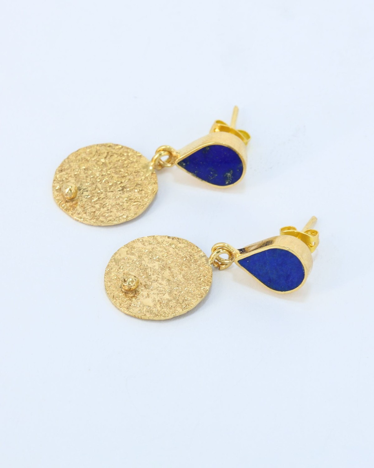 Queen Lapis Gold Plated Drop Earrings 3