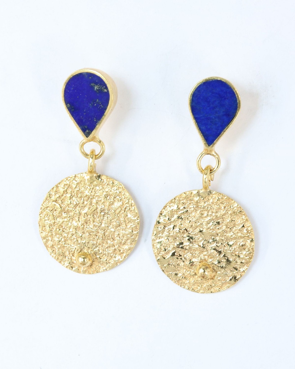 Queen Lapis Gold Plated Drop Earrings 4