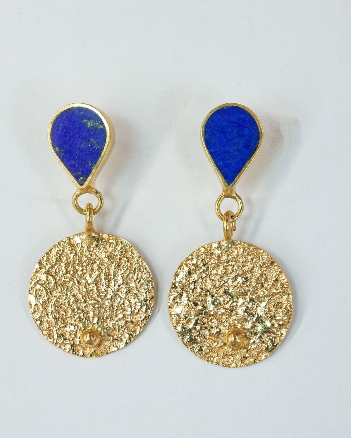Queen Lapis Gold Plated Drop Earrings 2