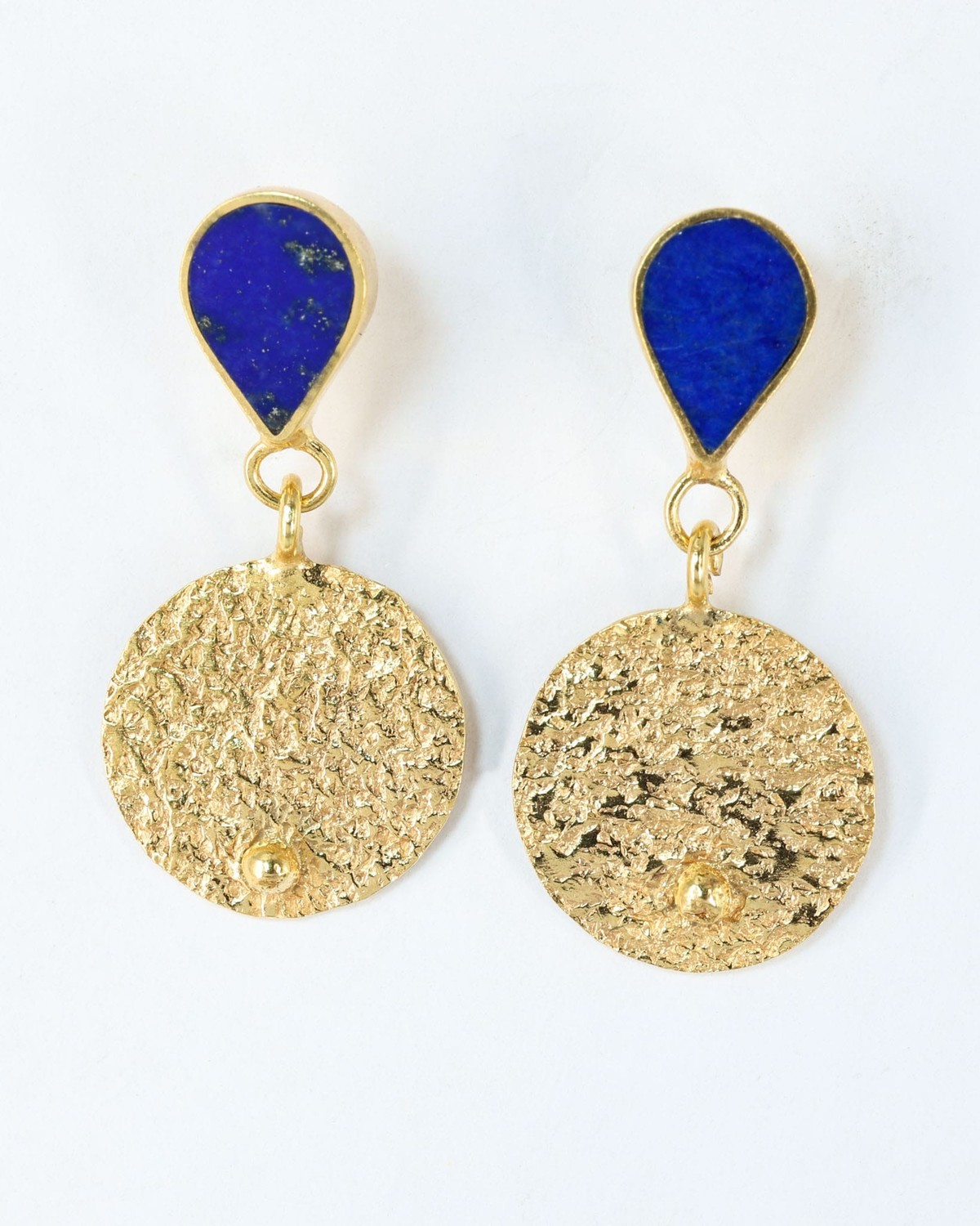 Queen Lapis Gold Plated Drop Earrings 5