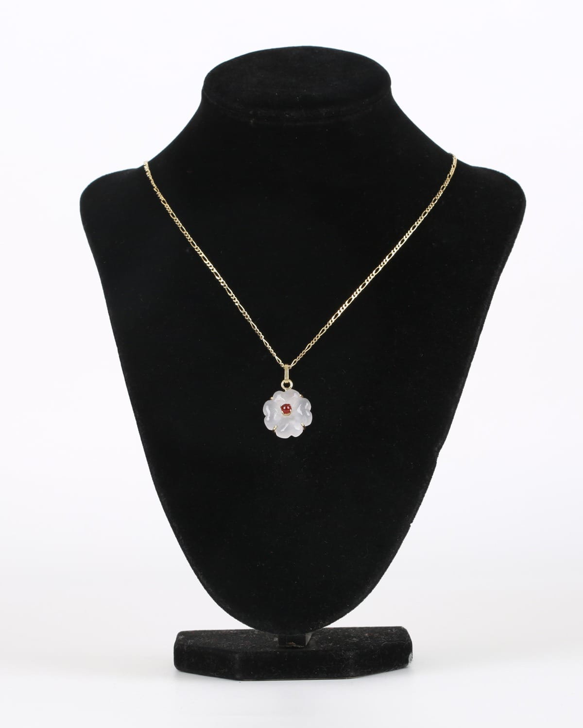 Flower Necklace with Pink Quartz 2