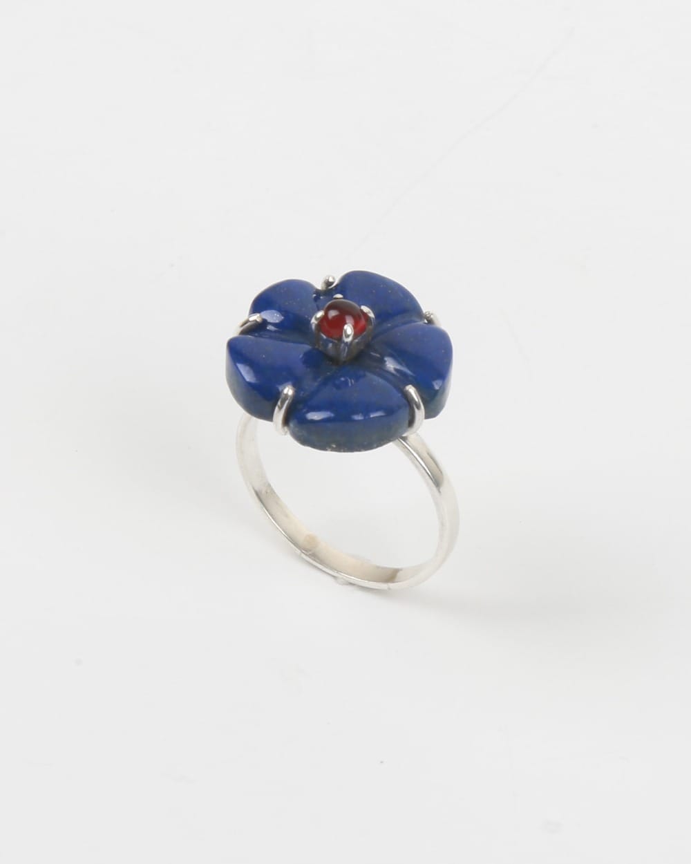 Flower Ring with Lapis Lazuli 4
