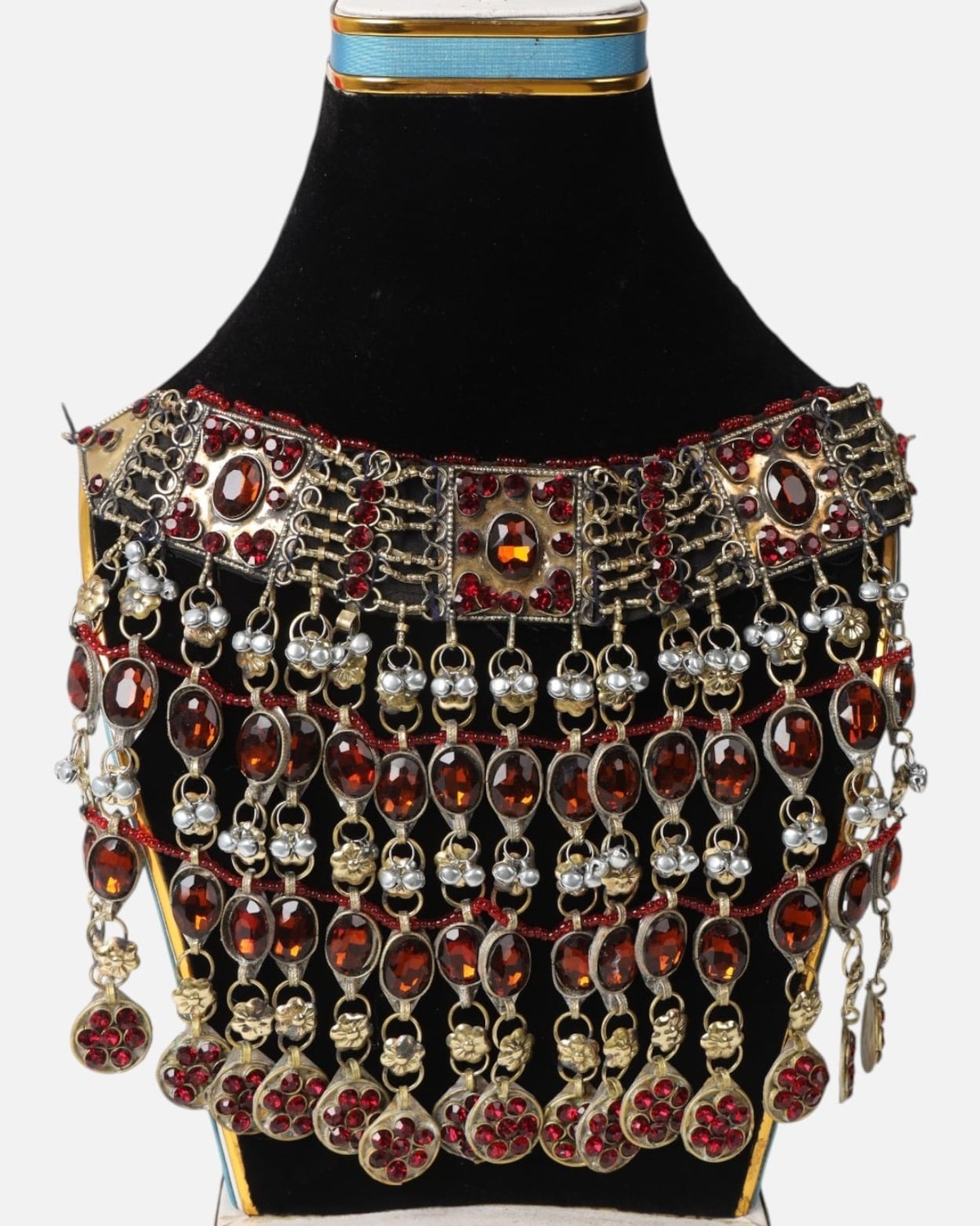 Ruby Red Gemstone Afghan Choker Set 2