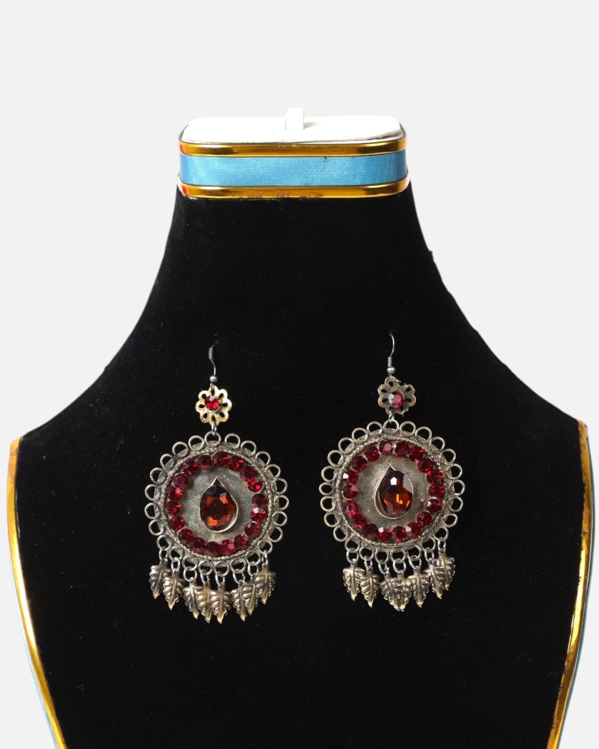 Ruby Red Gemstone Afghan Choker Set 1