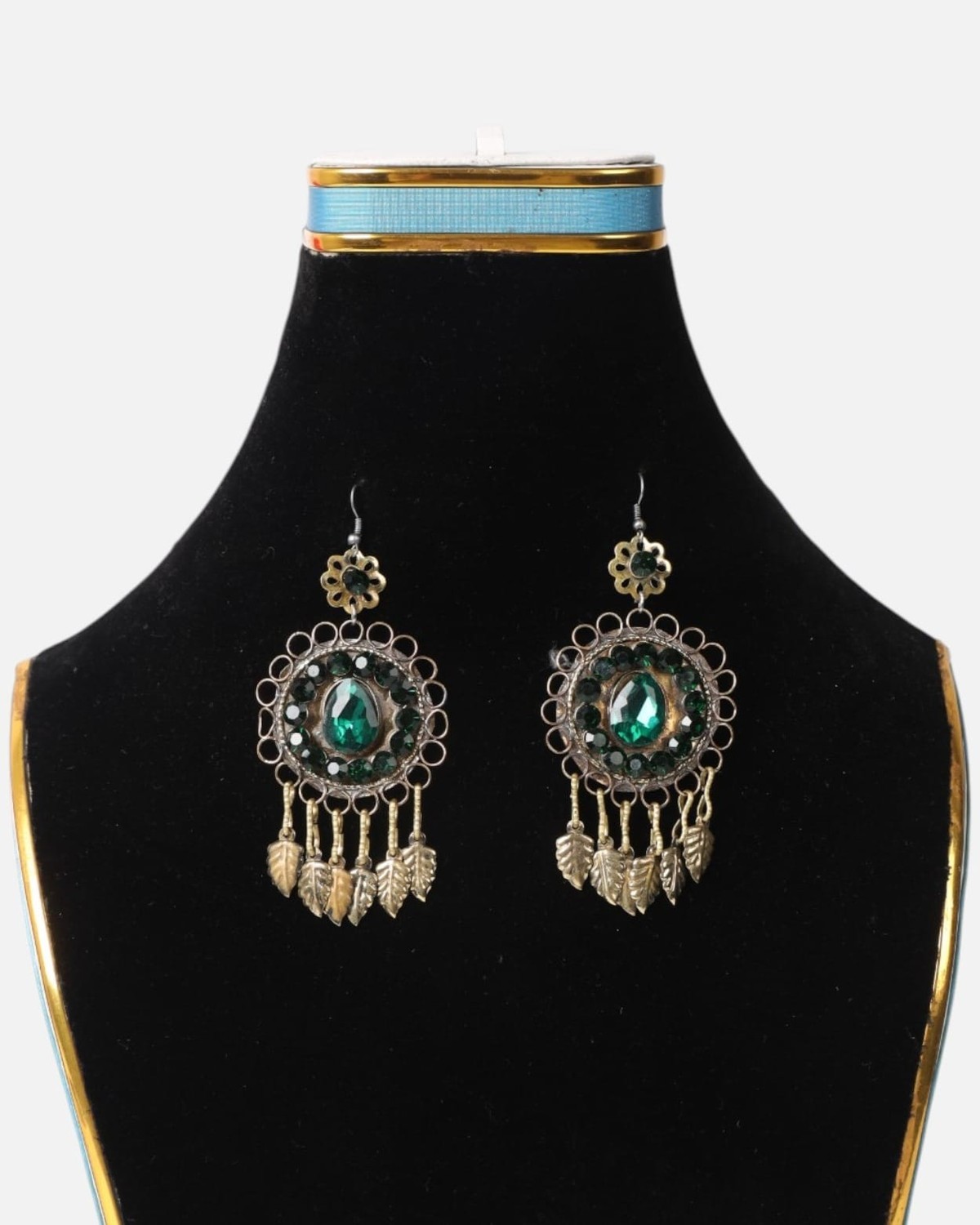 Green Gemstone Afghan Jewellery Set 4