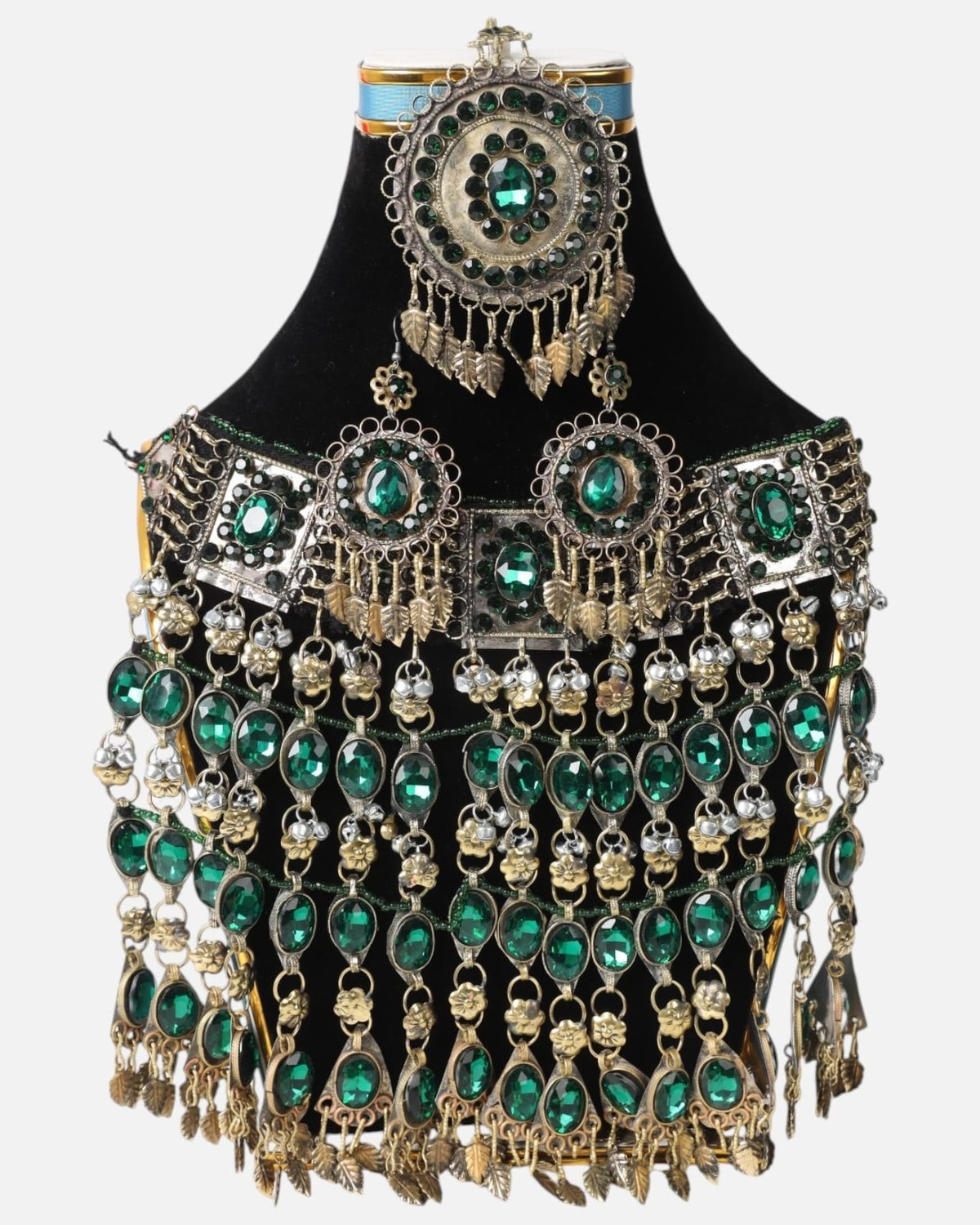 Green Gemstone Afghan Jewellery Set 2