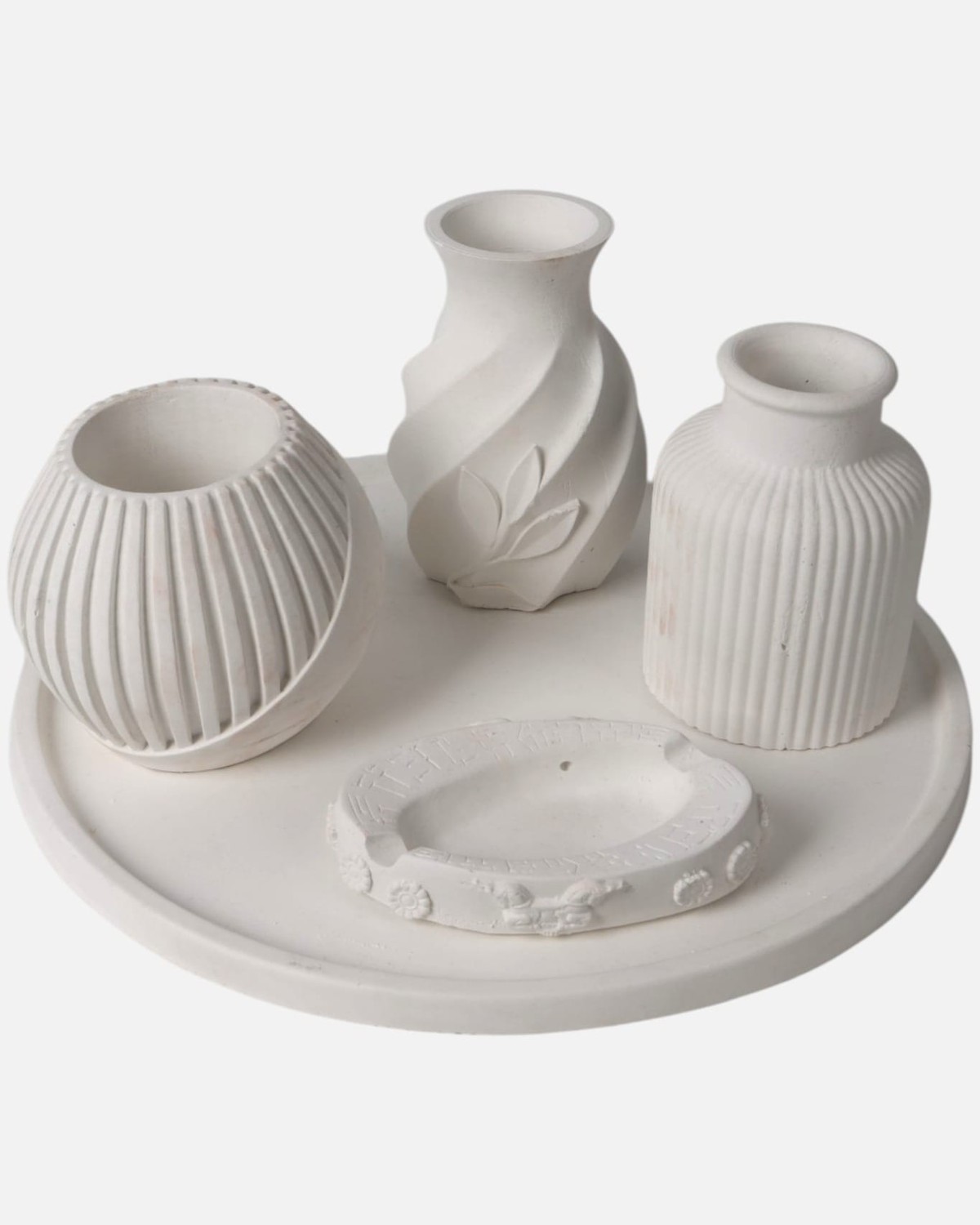 Minimalist Handcrafted Resin & Stone Vase Set 9