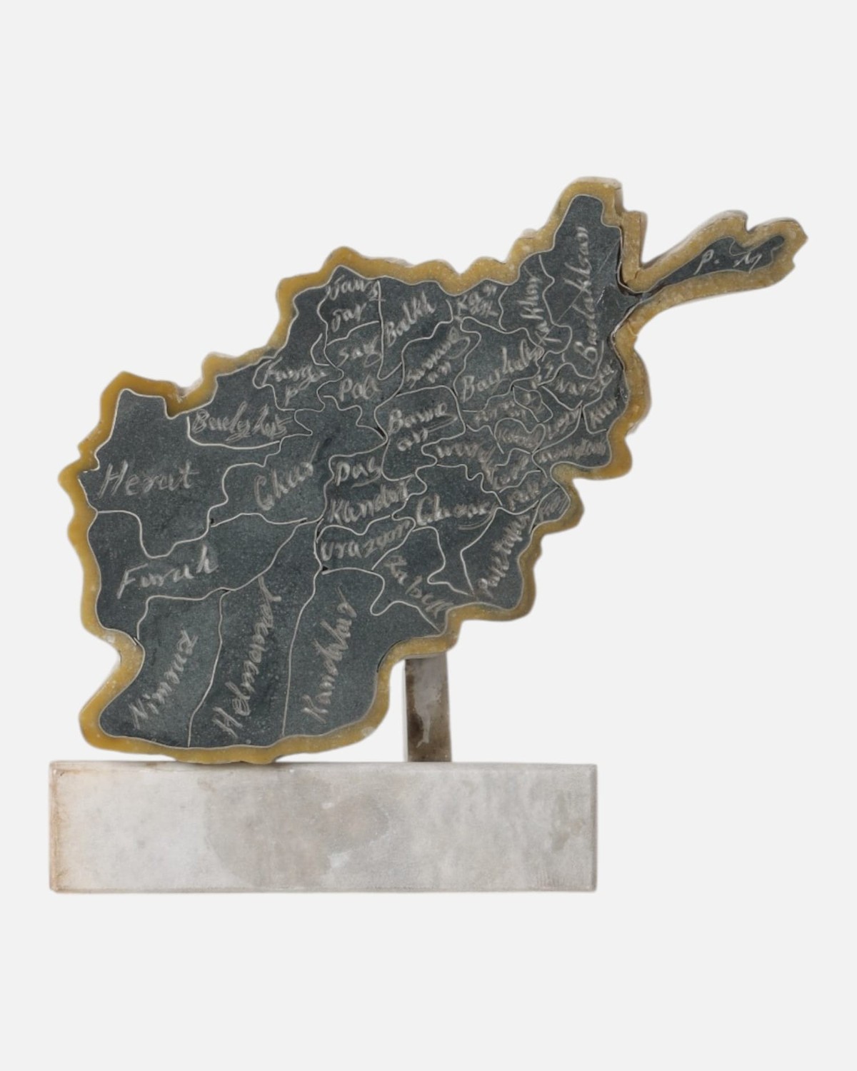 Afghanistan Detailed Map Handmade Decorative Piece 3