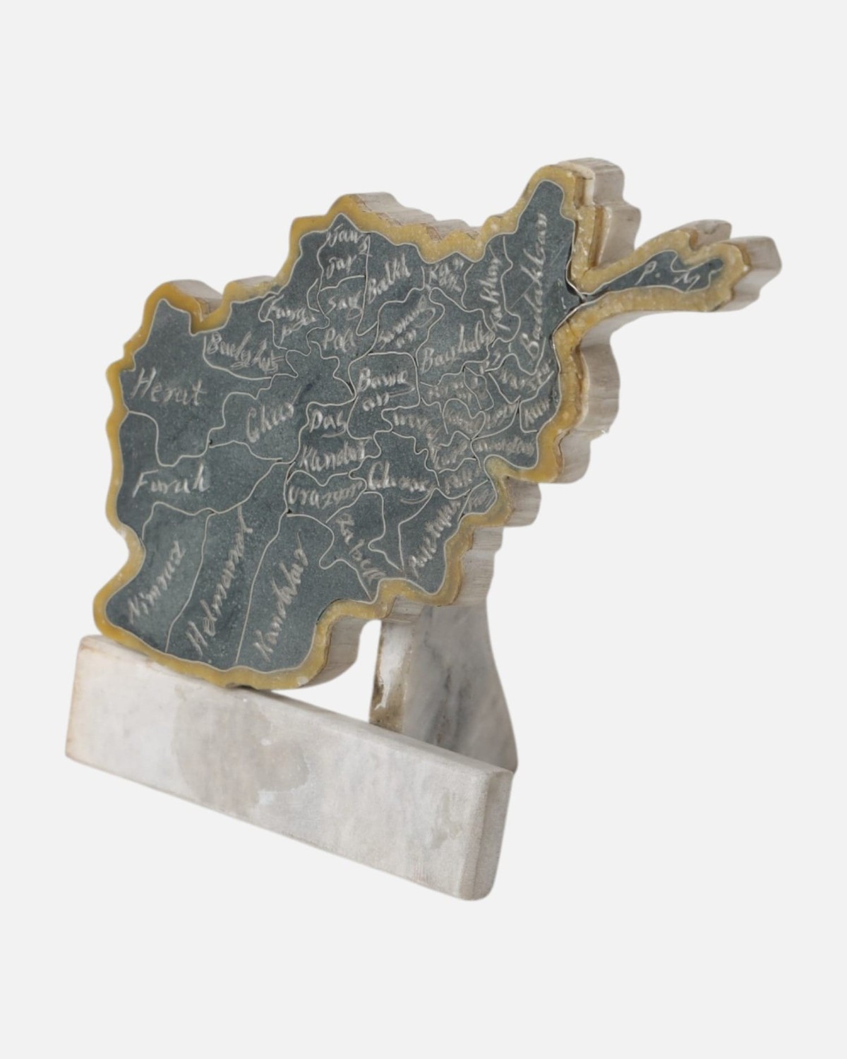 Afghanistan Detailed Map Handmade Decorative Piece 1
