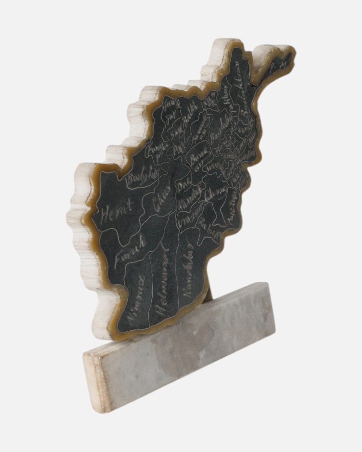 Afghanistan Detailed Map Handmade Decorative Piece 2