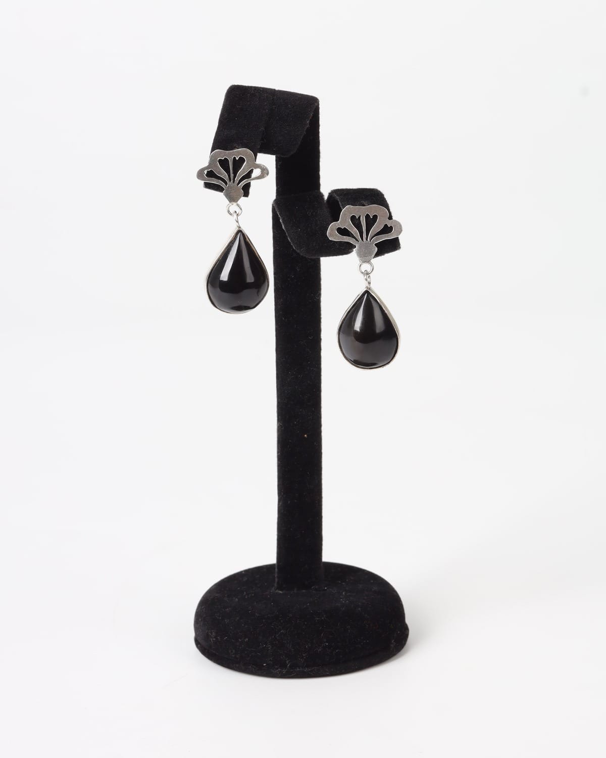 Black Agate Teardrop Set – 925 Silver Necklace & Earrings 5