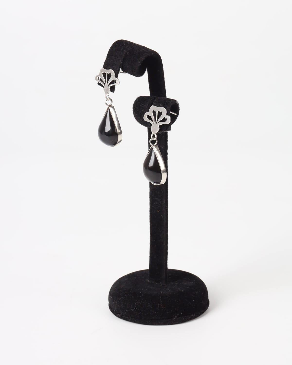 Black Agate Teardrop Set – 925 Silver Necklace & Earrings 7