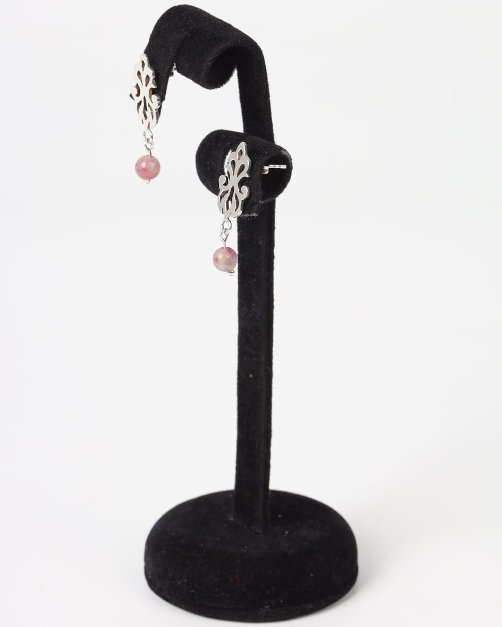 Rose Quartz Earrings in 925 Sterling Silver 1