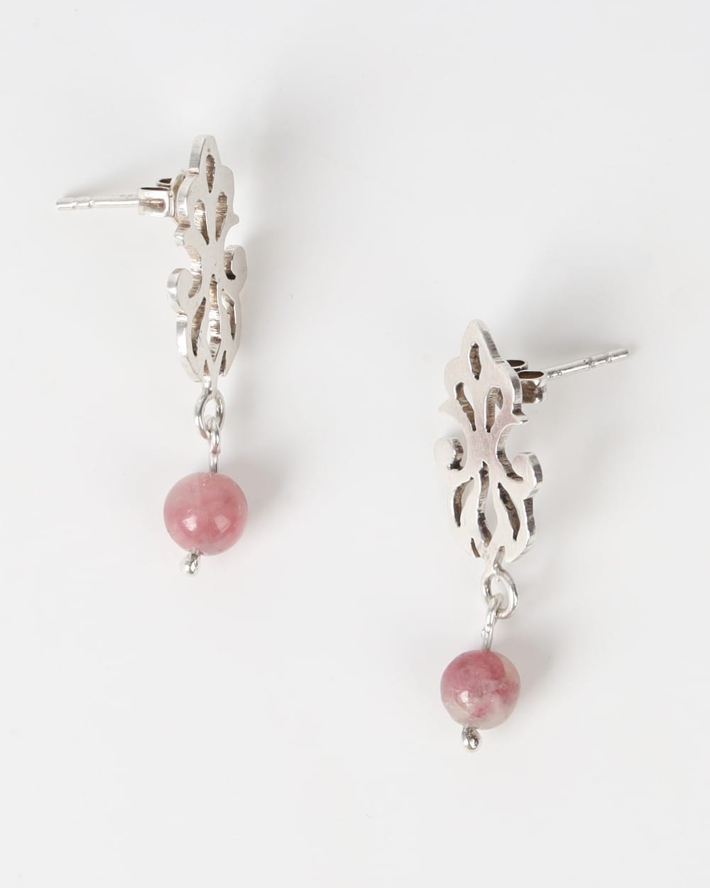 Rose Quartz Earrings in 925 Sterling Silver 3