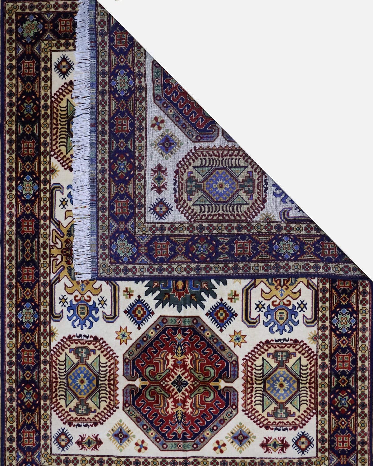 Handmade Kazak Design Carpet Wool Rug 3