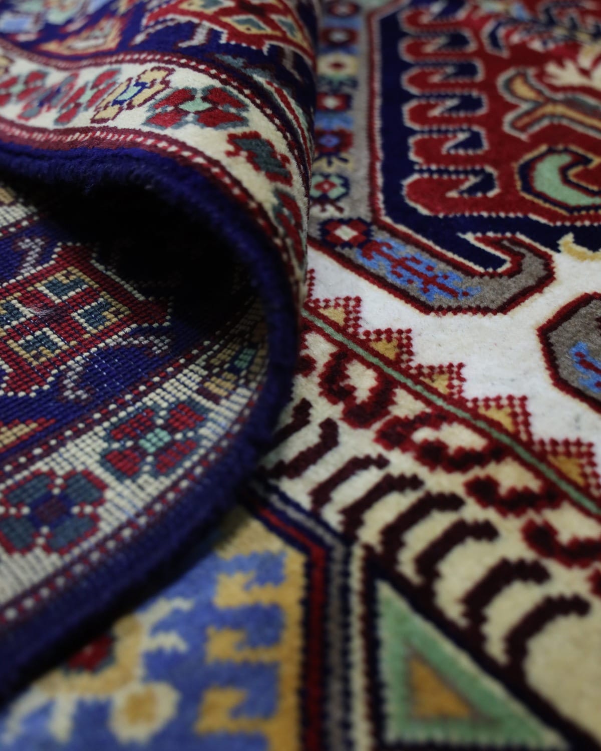 Handmade Kazak Design Carpet Wool Rug 4